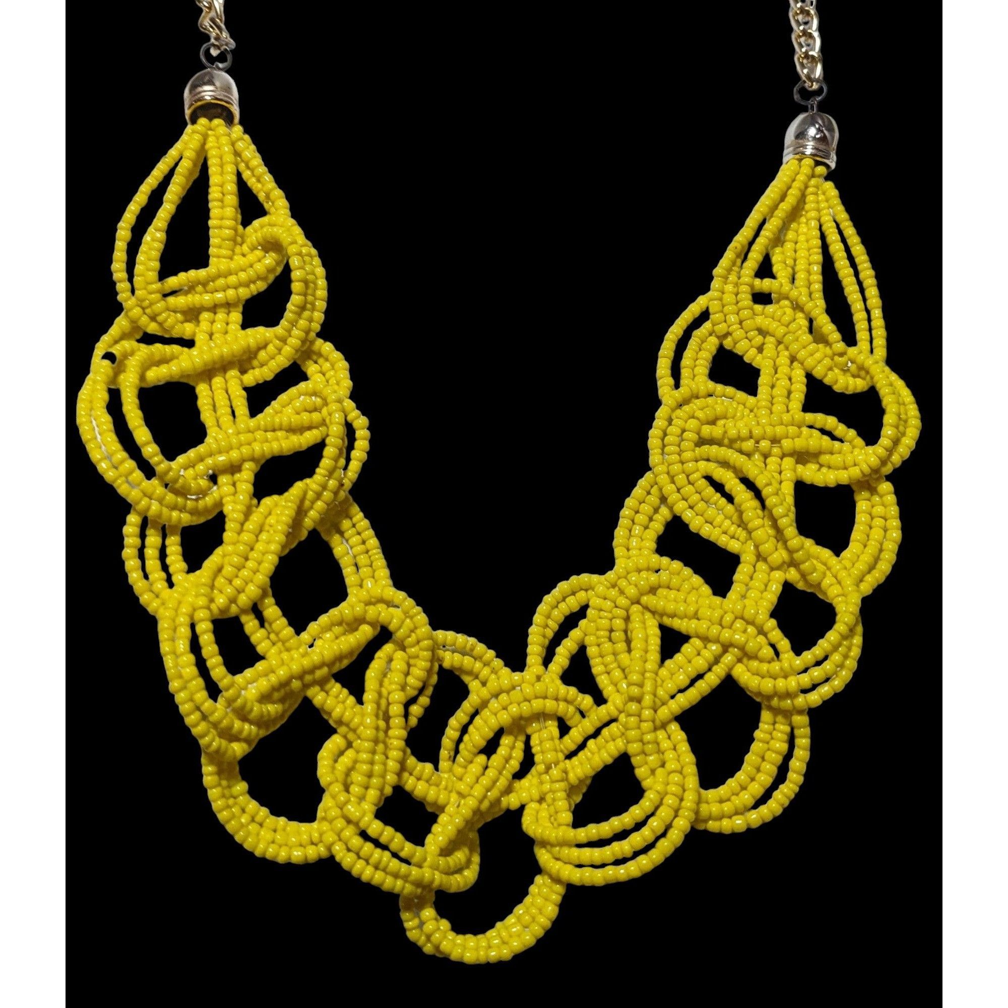 Other Braided Yellow Glass Seed Bead Necklace Size ONE SIZE - 1 Thumbnail