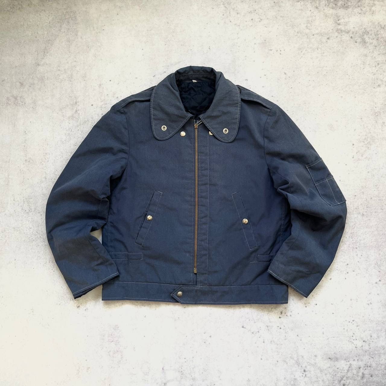 image of Vintage 1970-80S Aviator Bomber Jacket (Two Fold Style) in Navy, Men's (Size Medium)
