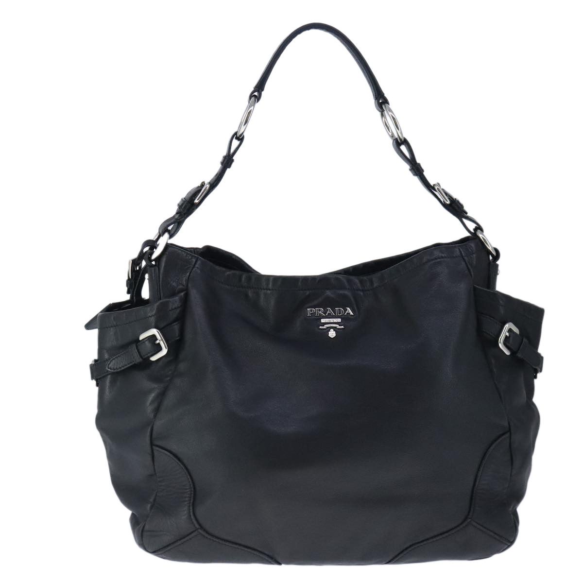 Prada Vitello Black Leather Shoulder Bag (Pre-Owned) Size ONE SIZE - 1 Thumbnail