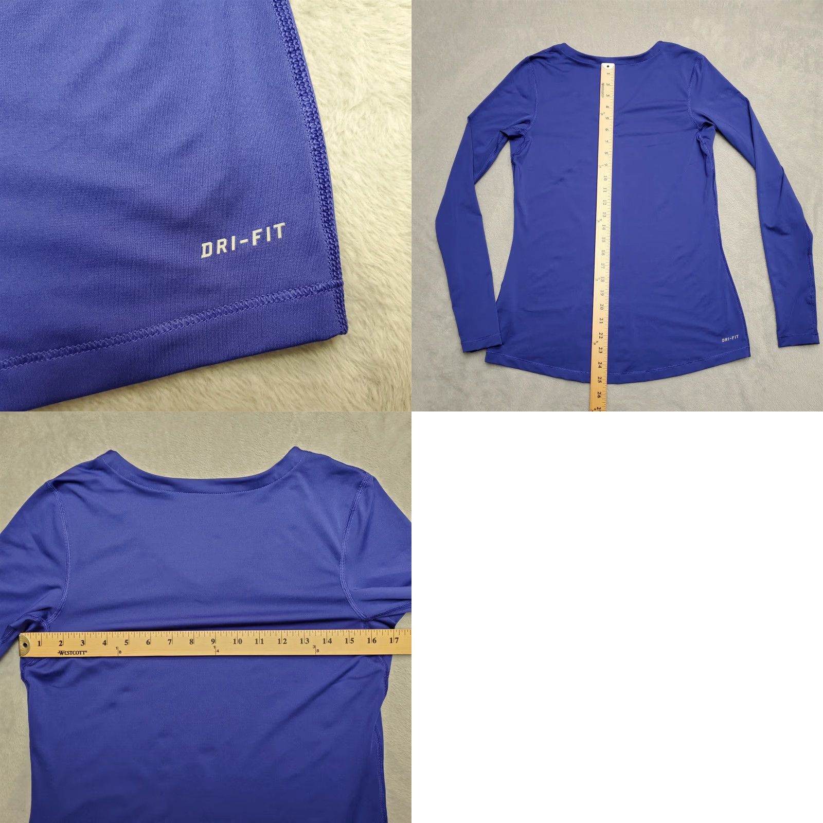 Nike Nike Pro shirt Womens L Blue V-neck Long Sleeve Pullover Casual Sport Top Size L / US 10 / IT 46 - 8 Thumbnail