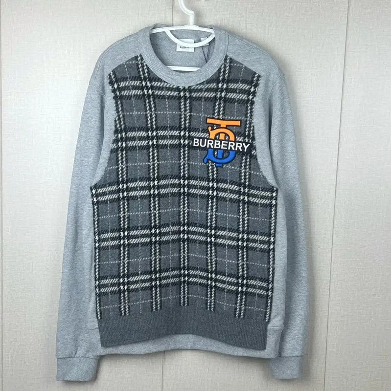 Burberry Burberry Gray Cotton Knit Sweater for Men Size US M / EU 48-50 / 2 - 1 Thumbnail