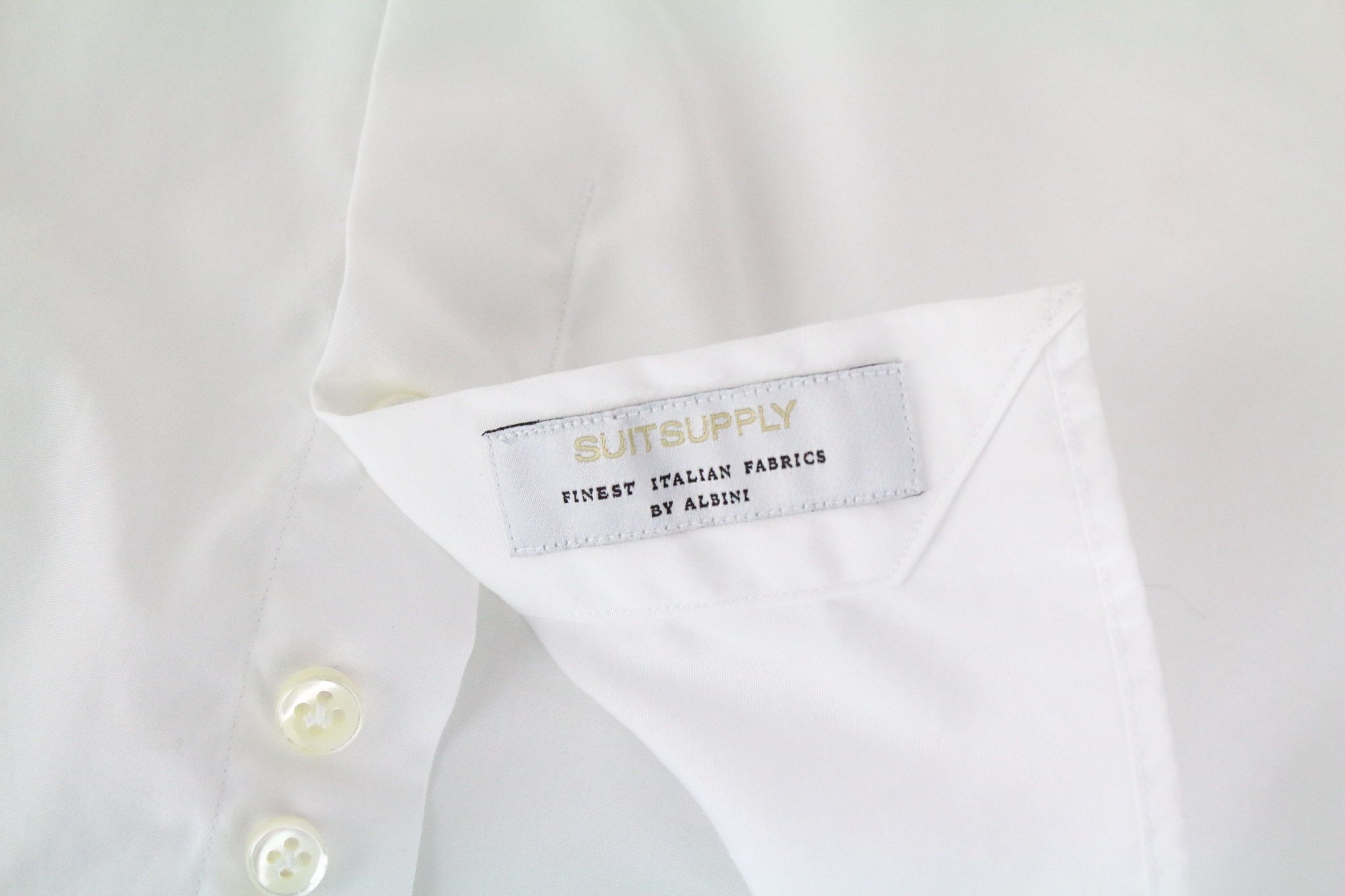 Suitsupply 39/15 1/2 Slim White Cotton Twill Long 72837 Size 38R - 6 Thumbnail