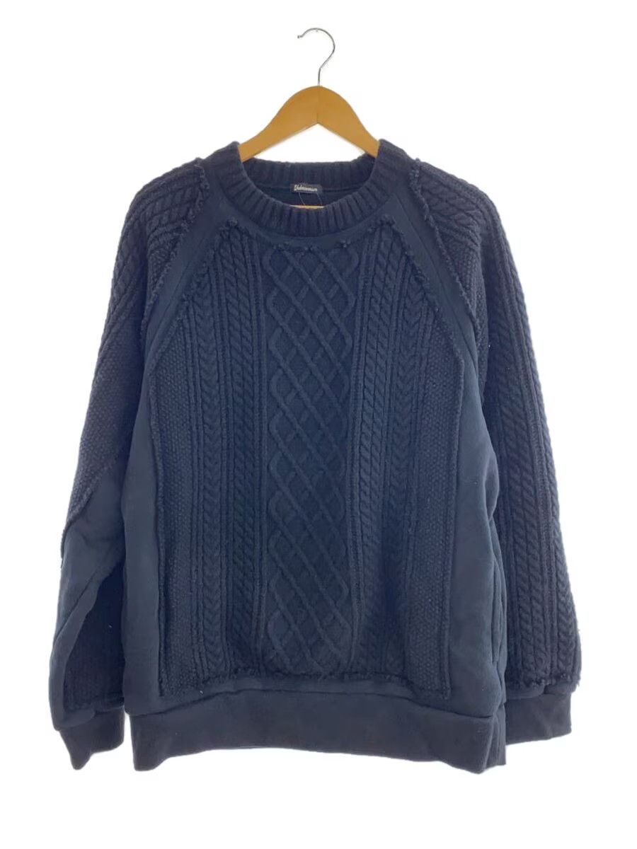 Cable Knit Panel Wool Knit Sweater