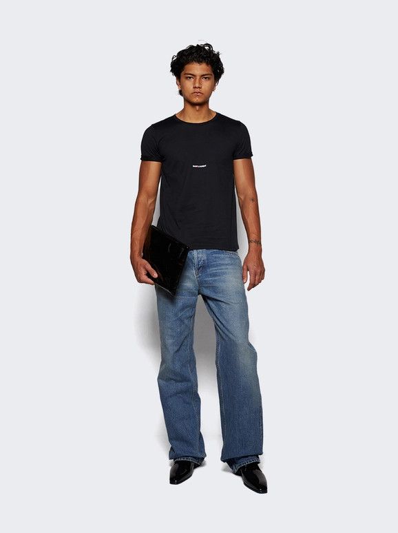 Saint Laurent Paris o1s1wg110725 464572 Rive Gauche T-Shirt in Black Size US L / EU 52-54 / 3 - 2 Thumbnail