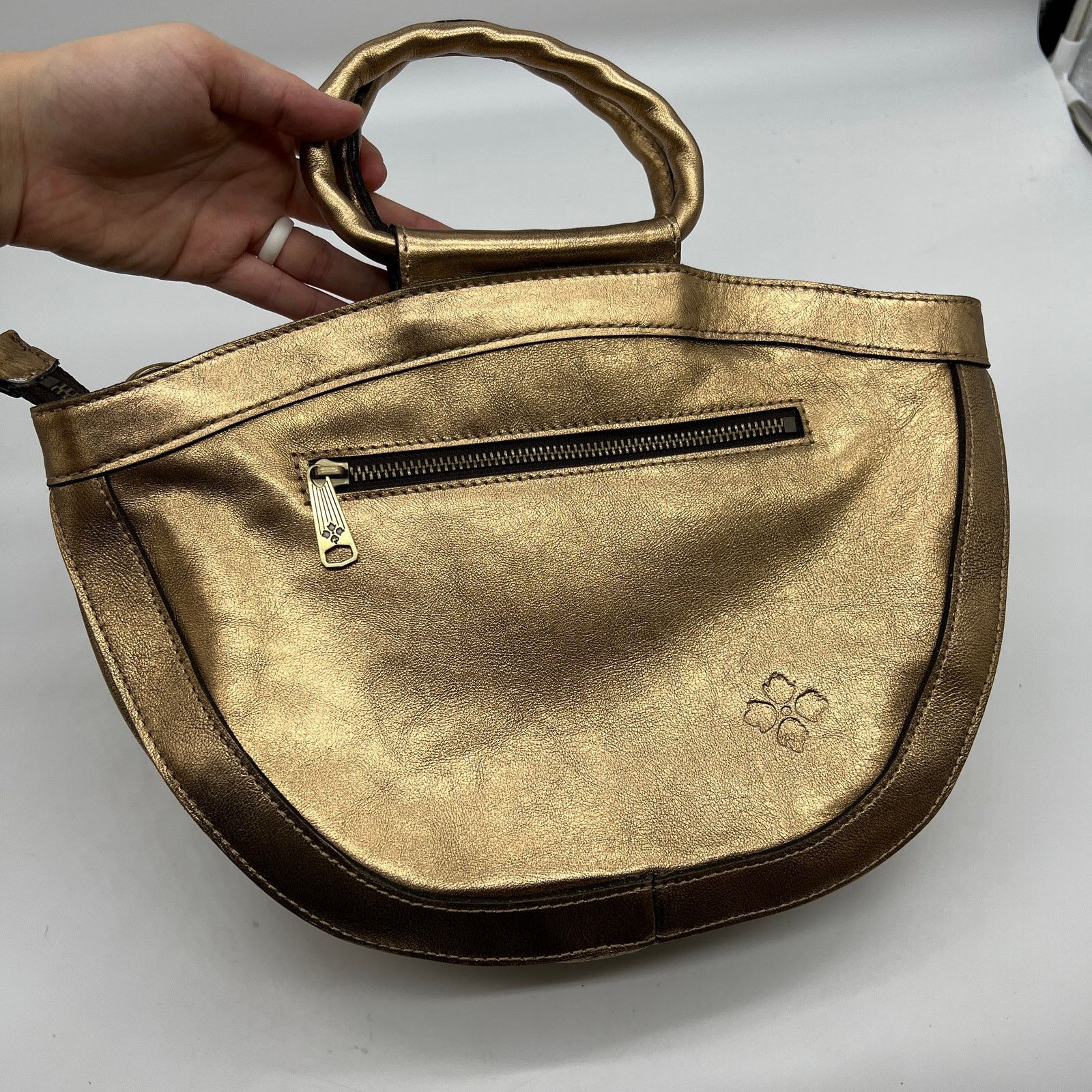Other Patricia Nash Leather Ossi Satchel Women Handbags Bronze Size ONE SIZE - 4 Thumbnail