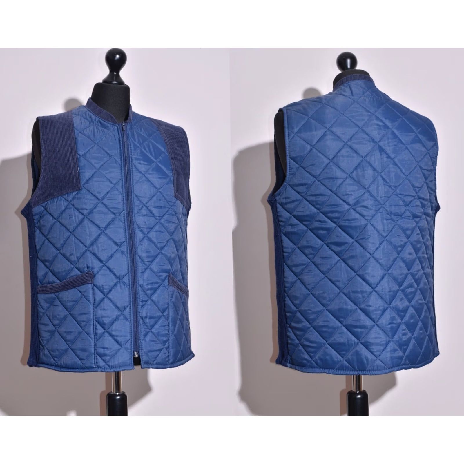 Vintage Leisure Wear Mens Country Quilted Navy Blue Body Warmer Gilet Size Large Size US L / EU 52-54 / 3 - 2 Thumbnail