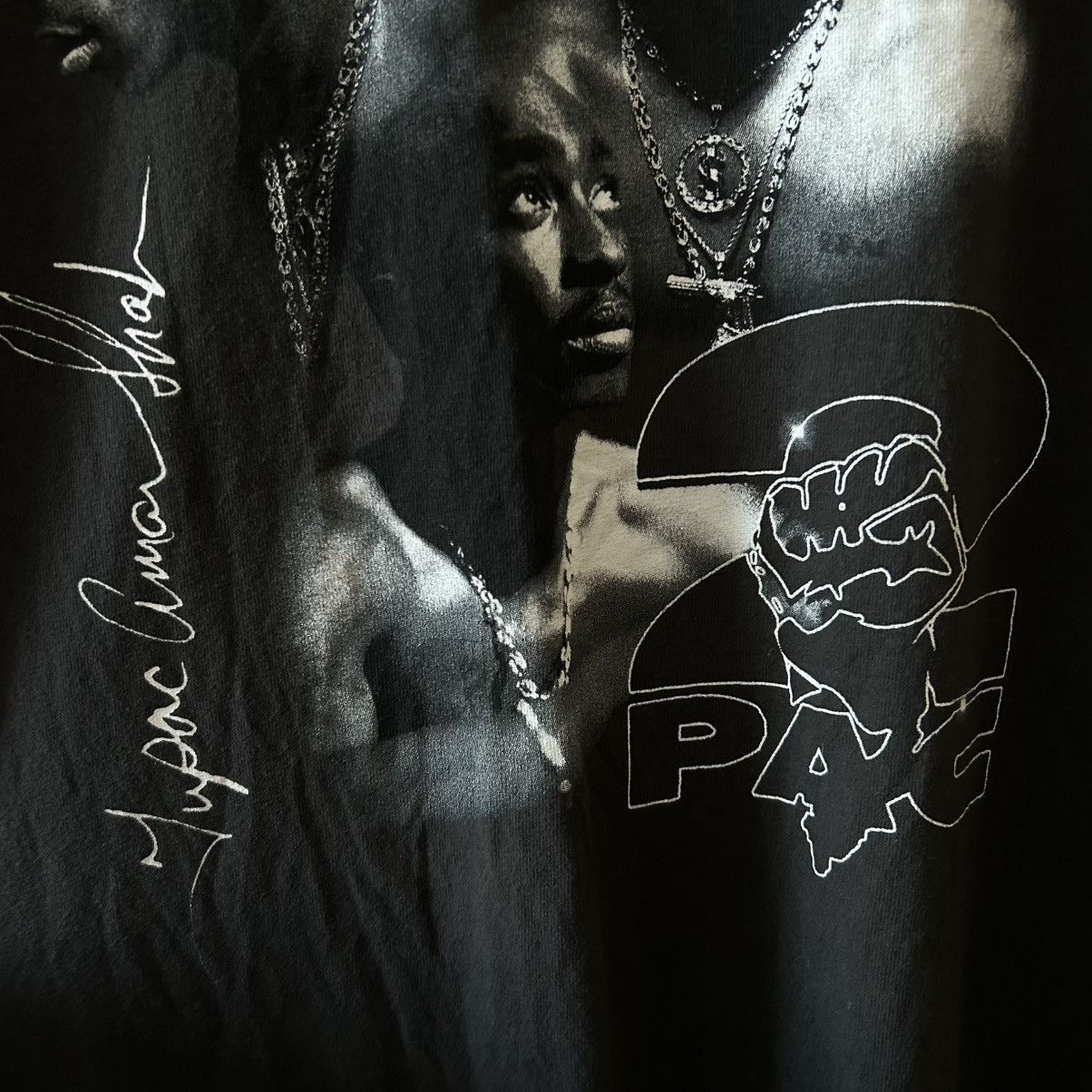 Rap Tees Mens Tupac 2Pac All Eyes On Me Rap Tee big logo Size US S / EU 44-46 / 1 - 4 Thumbnail