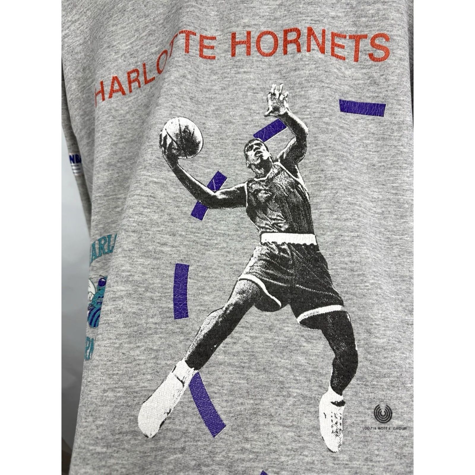 NBA VINTAGE 90s Charlotte Hornets Larry Johnson NBA Sweatshirt M Mens Gray Pullover Sweatshirt Size US S / EU 44-46 / 1 - 7 Thumbnail