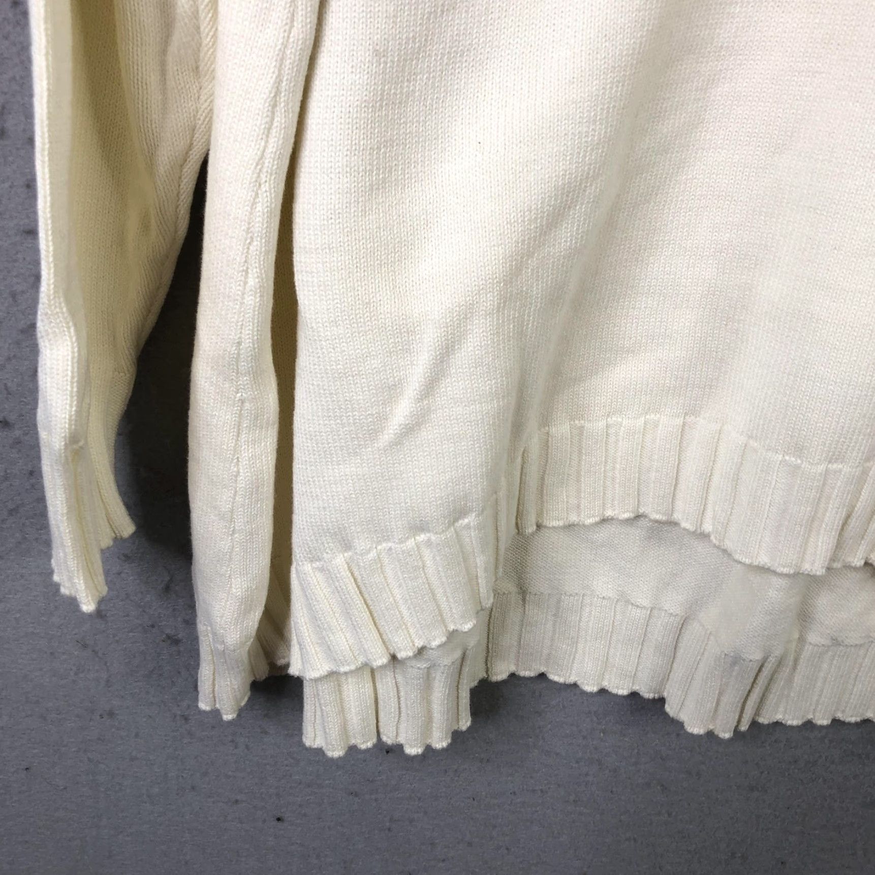 Essentials D&Co. Essentials Sweater Womens 2X Mock Neck Side Slit Pullover Ivory Knit Size XXL / US 16-18 / IT 52-54 - 7 Thumbnail