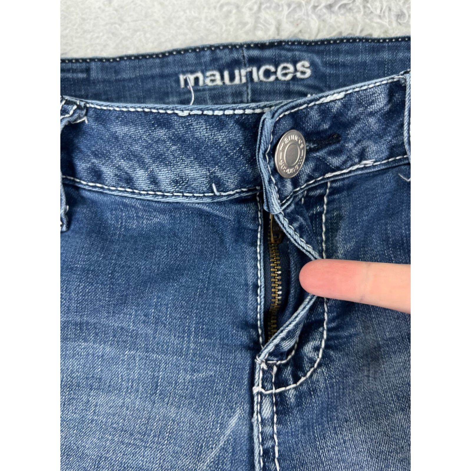 Vintage Maurices Jeans Women Flared Denim 5 Regular Blue 29x31 Stretch Low Rise Womens Cowboy Southwestern 90s Style Size 27" / US 4 / IT 40 - 5 Thumbnail