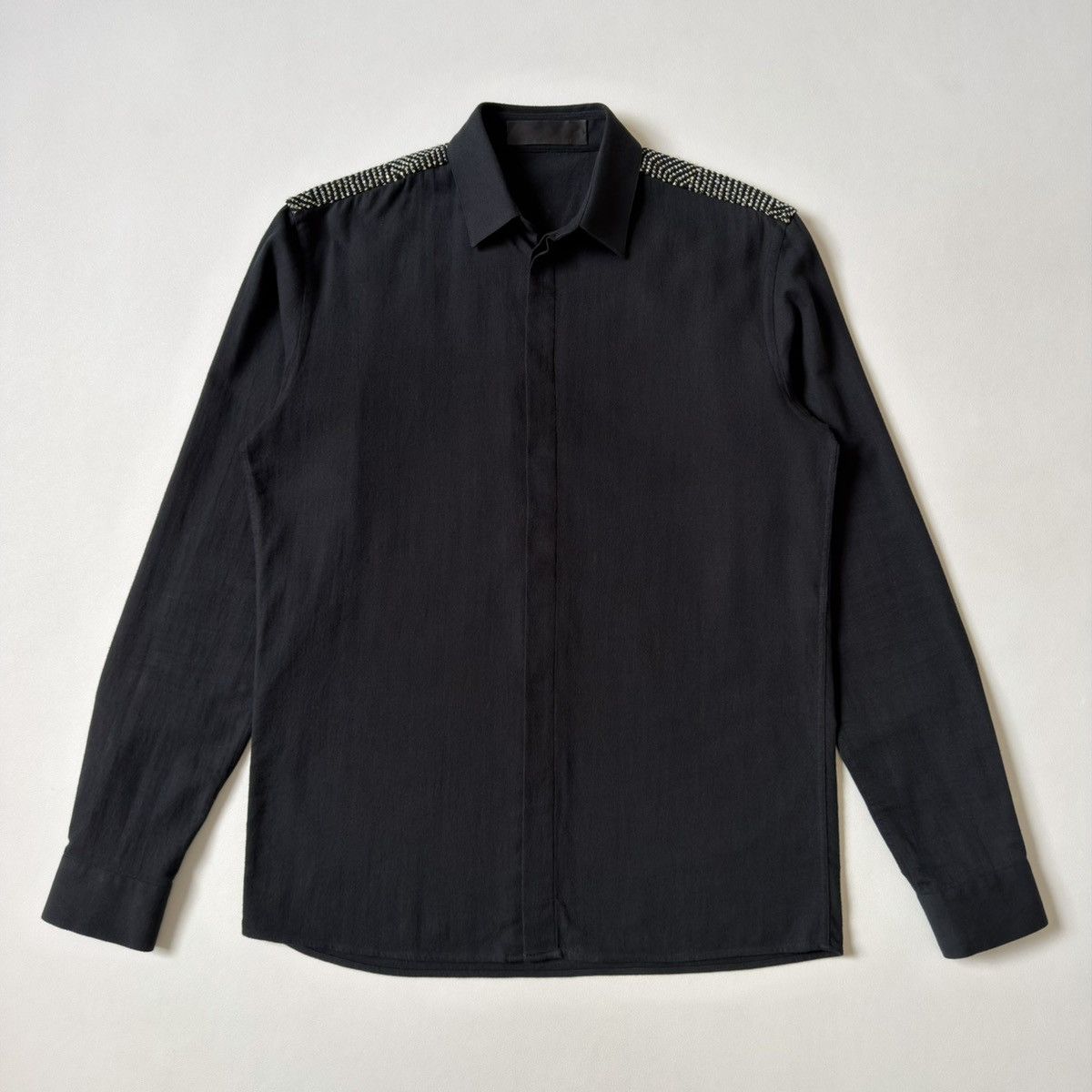Haider Ackermann Glitter Sequin Back Panel Black Shirt Size US M / EU 48-50 / 2 - 2 Thumbnail