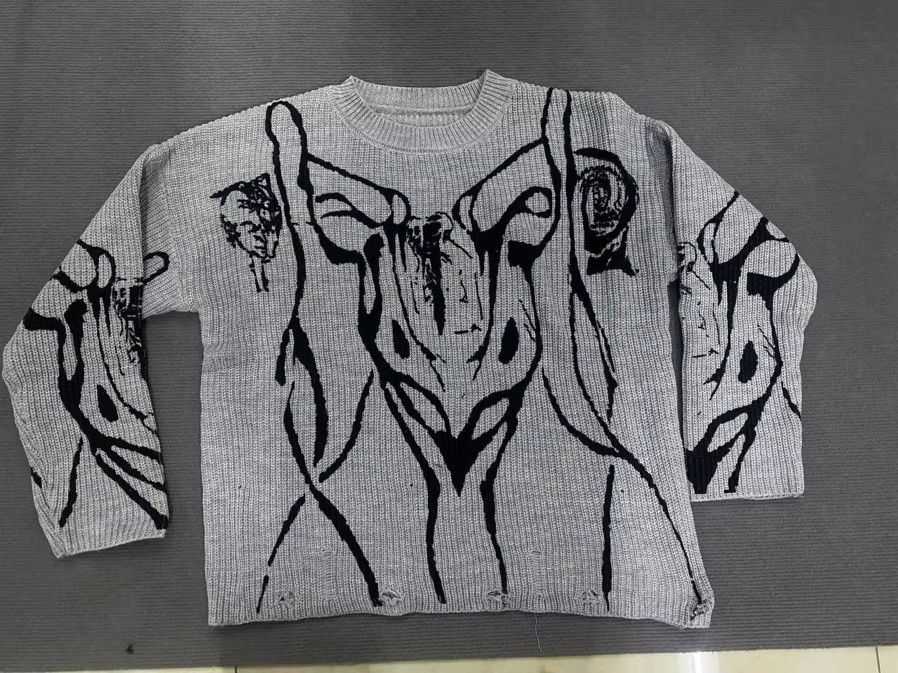 Japanese Brand × Vintage tattered knit sweater Size US L / EU 52-54 / 3 - 1 Thumbnail