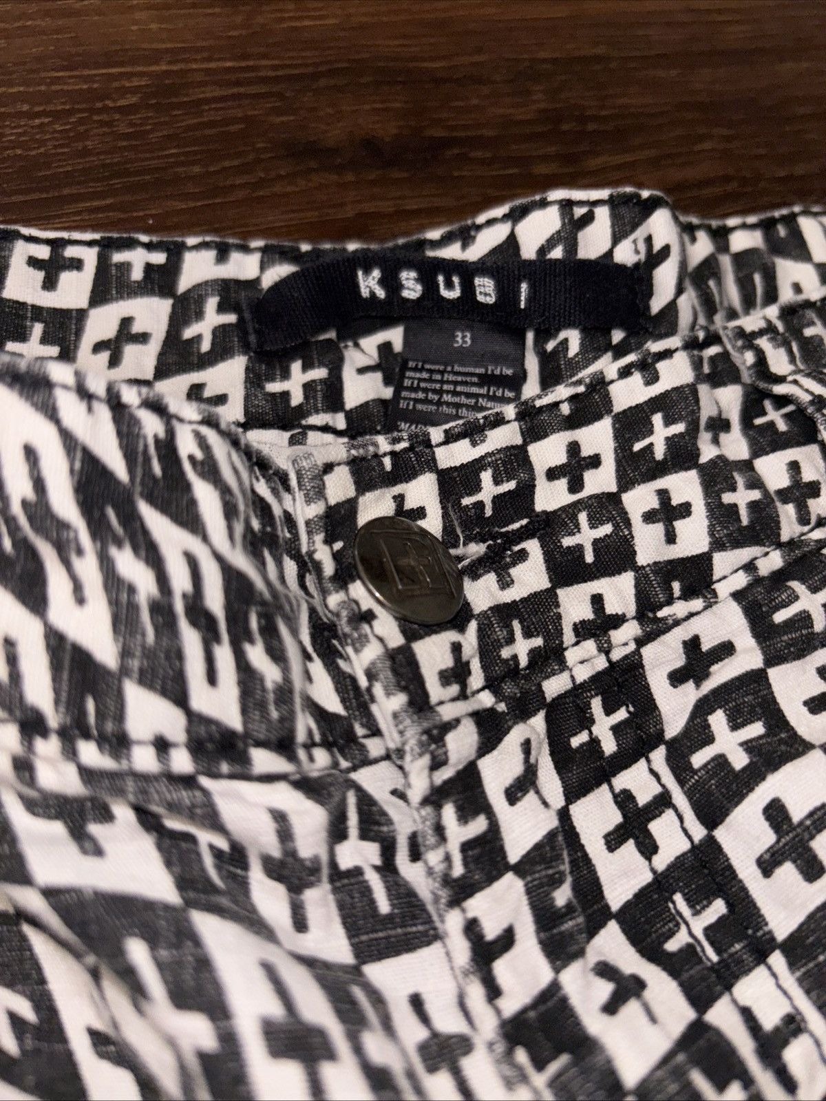 Ksubi Ksubi Mens black and white Pants Size US 33 - 5 Thumbnail