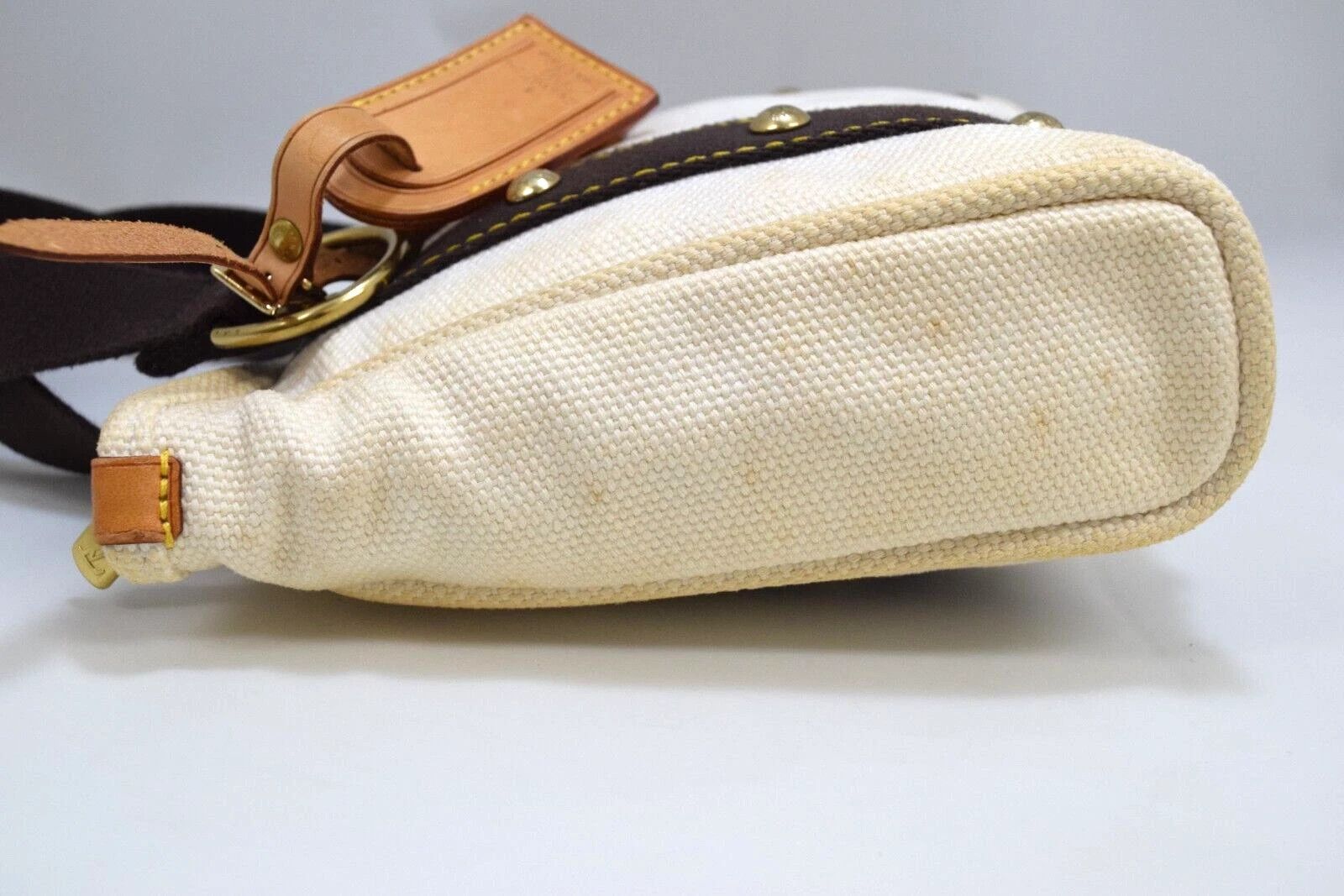 Louis Vuitton Louis Vuitton Antigua Cabas PM Hand Bag White Canvas M40039 Size ONE SIZE - 7 Thumbnail