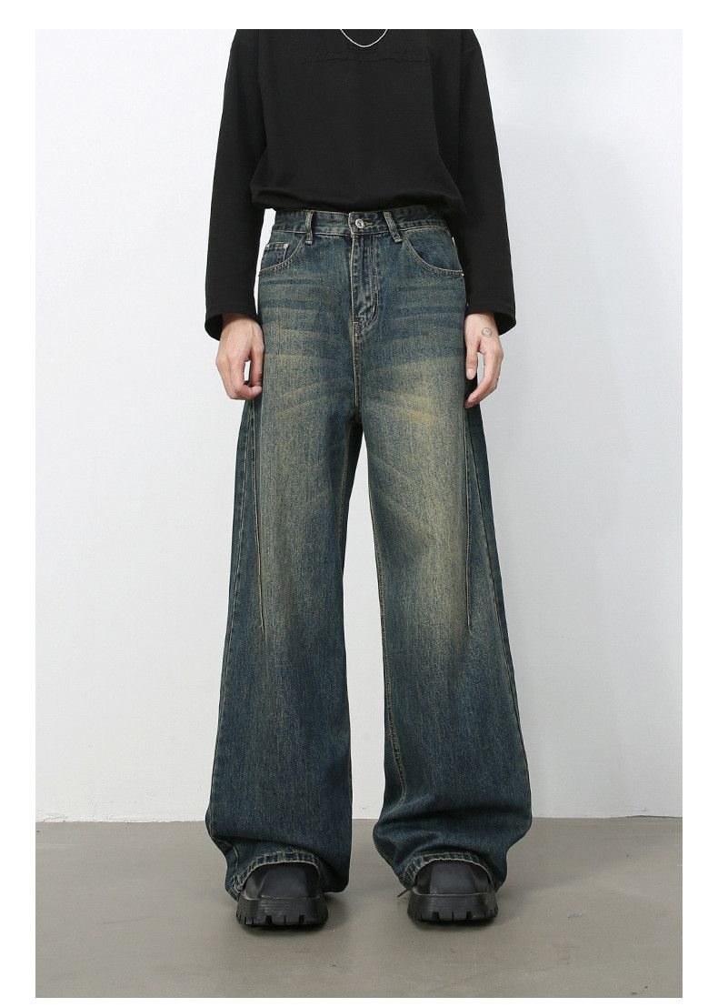 Vintage Retro distressed men's straight loose wide-leg washed jeans Size US 32 / EU 48 - 1 Thumbnail