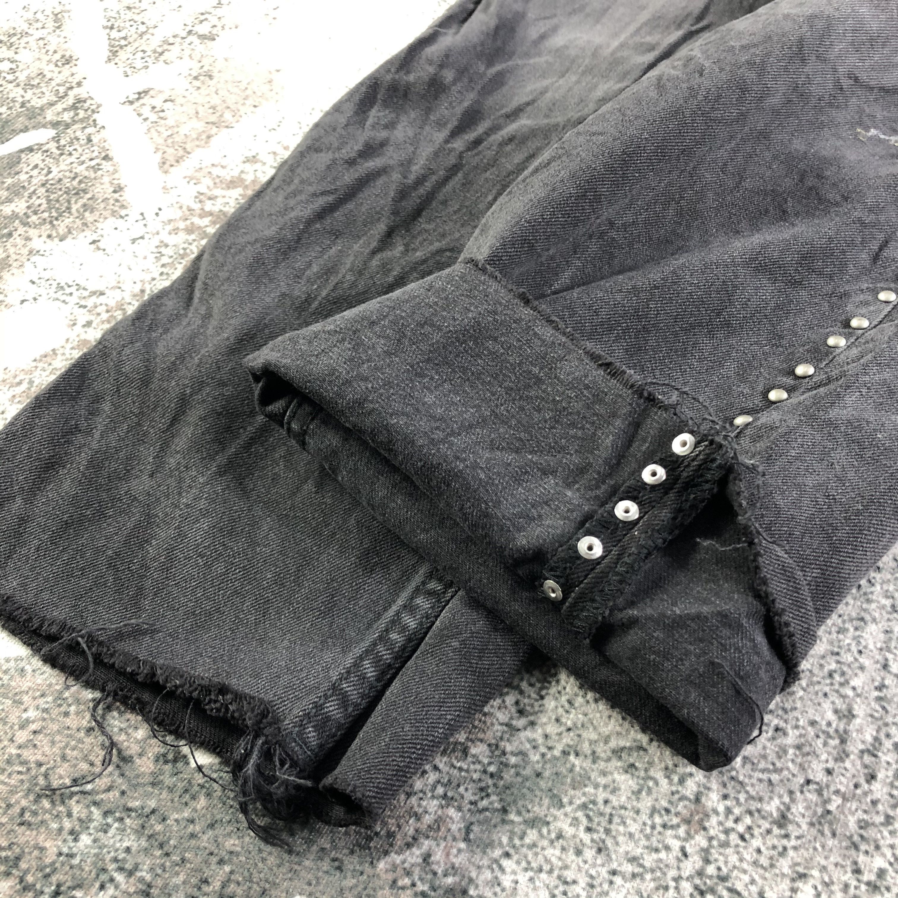 Japanese Brand Stradivarius Faded Black Jeans Punk Denim Size 26" / US 2 / IT 38 - 7 Thumbnail
