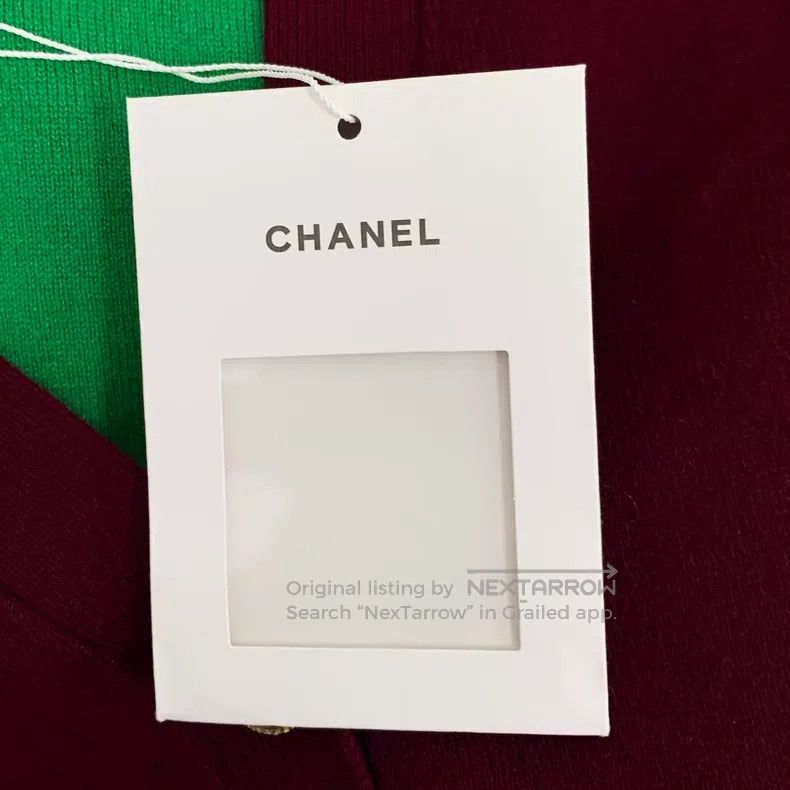 Chanel Chanel Burgundy logo embossed cashmere V-neck single-breas Size XS / US 0-2 / IT 36-38 - 9 Thumbnail
