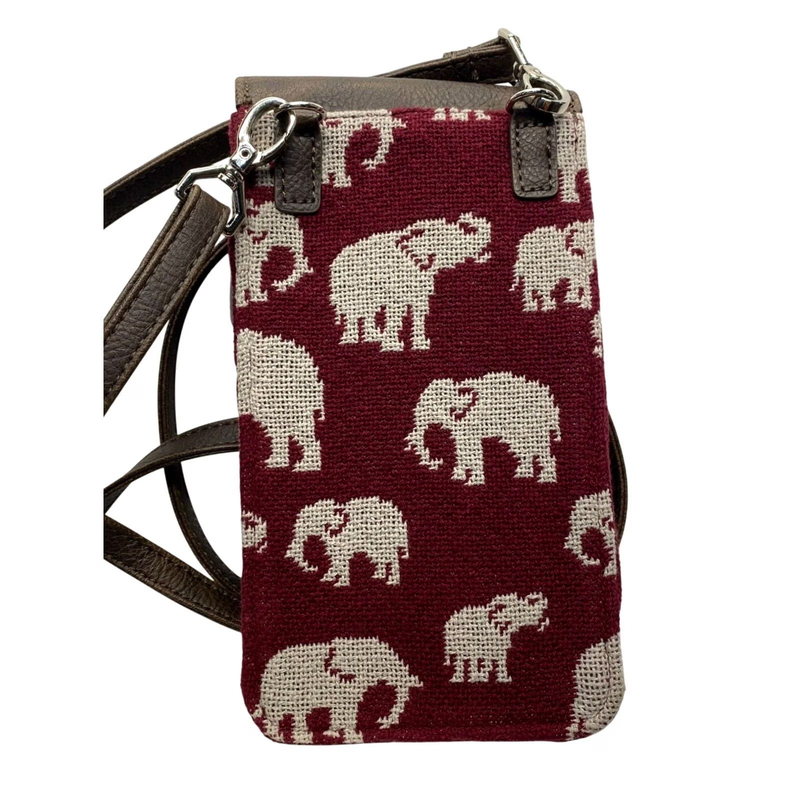 Vintage Thirty-One Crossbody Wallet Bag #5084 Women Small Maroon Cotton Crossbody Wallet Bag Like New Women’s Small Size ONE SIZE - 2 Thumbnail