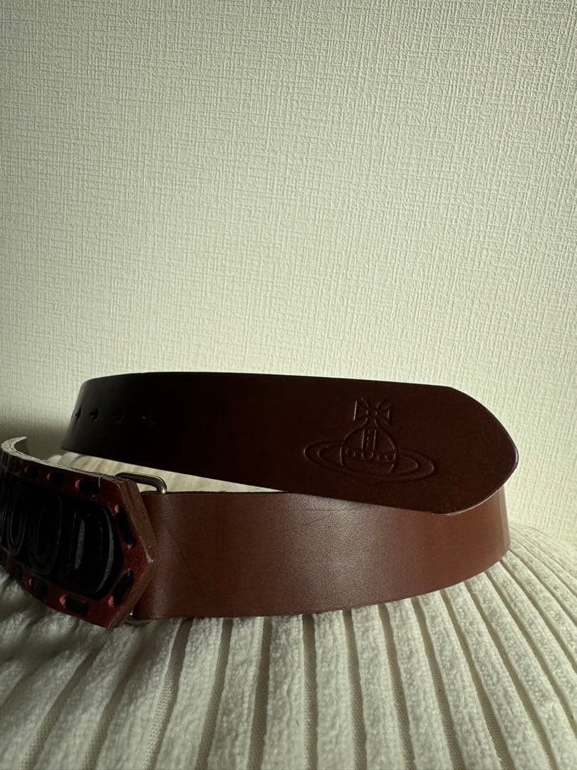 Vivienne Westwood VIVIENNE WESTWOOD Logo Design Leather Belt Brown Size ONE SIZE - 3 Thumbnail