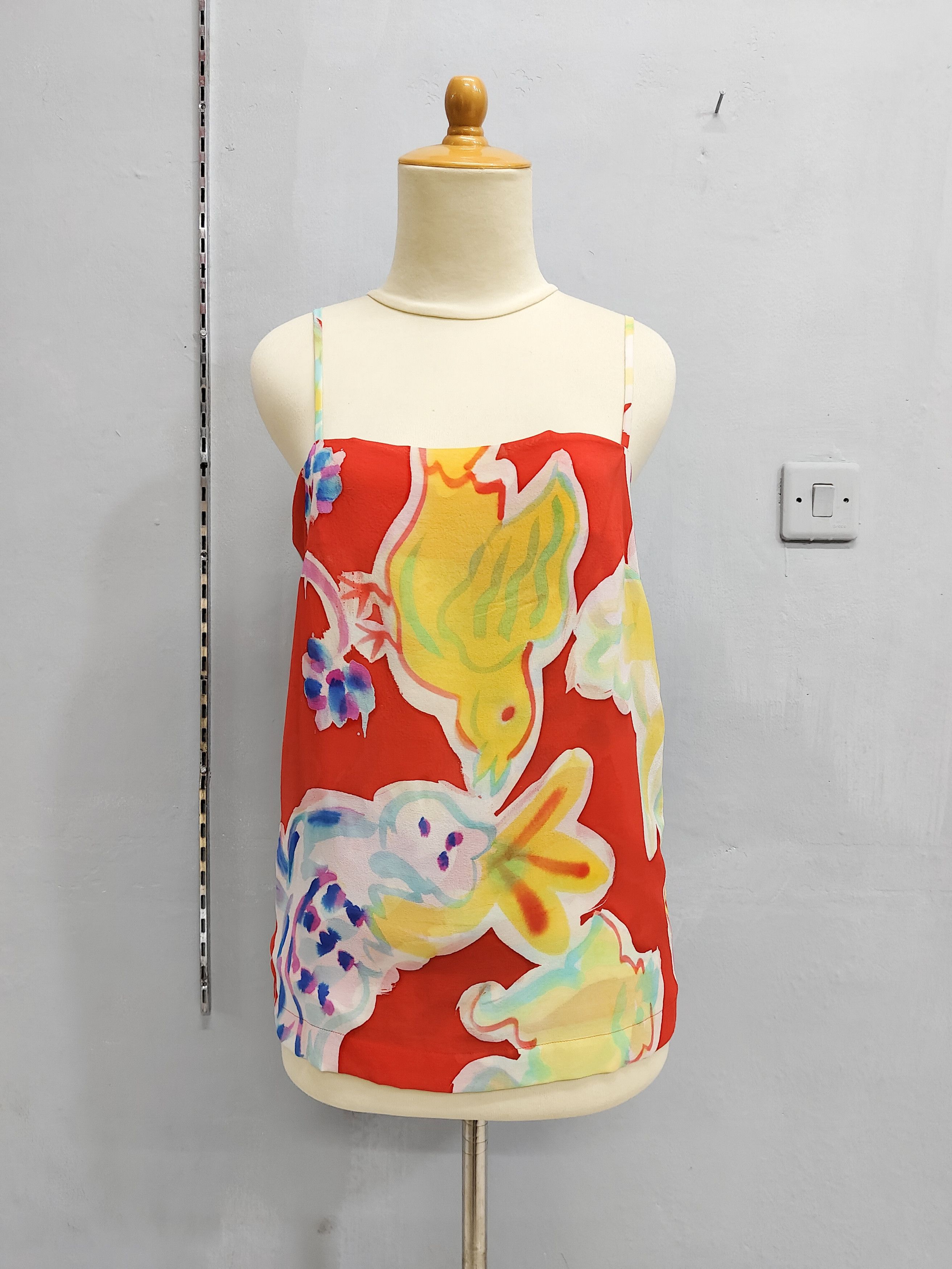 Issey Miyake SAMPLE🔥Issey Miyake Archived Abstract Floral Bird Camisole Size M / US 6-8 / IT 42-44 - 10 Thumbnail
