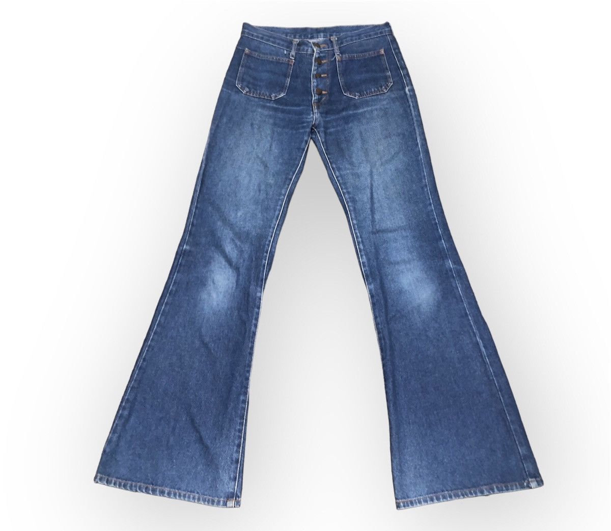 image of Hippie Sex Vintage 80's Stamp Pocket Bootcut Jeans in Blue, Men's (Size 32)