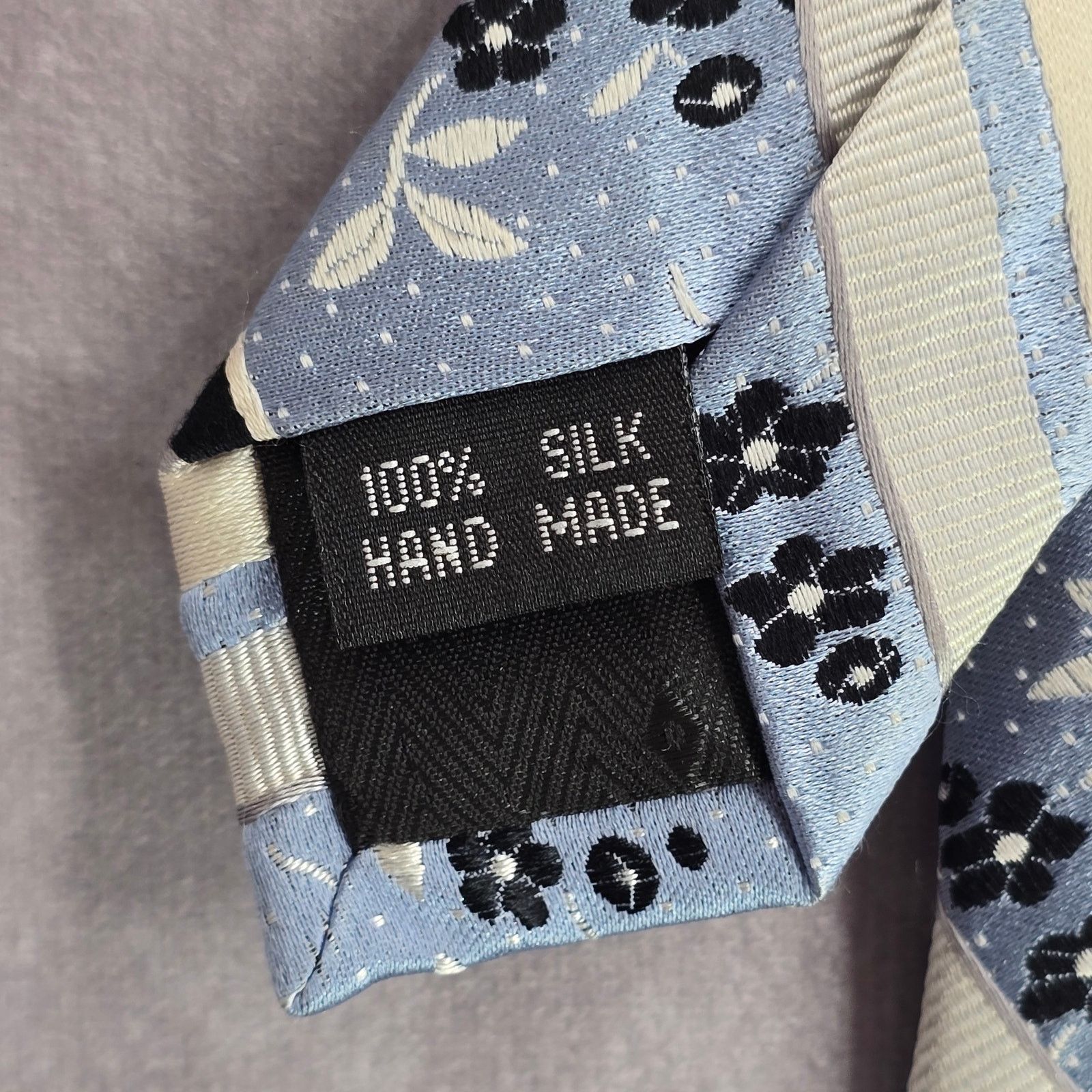 Other Bruno Piattelli Blue Stripe Floral Dots 100% Silk Neck Tie Size 30 - 5 Thumbnail