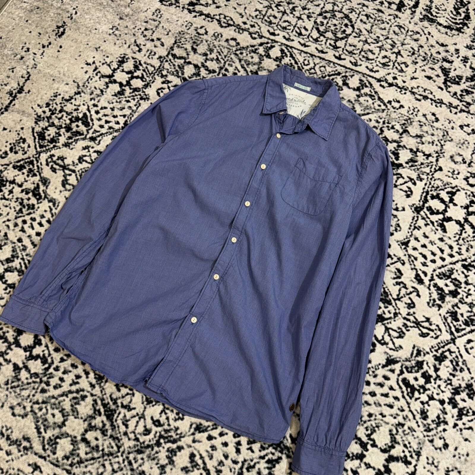 Scotch & Soda × Vintage Vintage Scotch Soda Unisex Blue Cotton Shirt Size L Y2K 90s Size US L / EU 52-54 / 3 - 2 Thumbnail