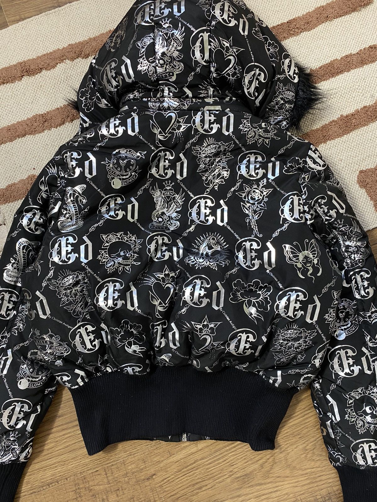 Ed Hardy VINTAGE ED HARDY BY CHRISTIAN AUDIGIER DOWN PUFFER JACKET Size M / US 6-8 / IT 42-44 - 10 Thumbnail