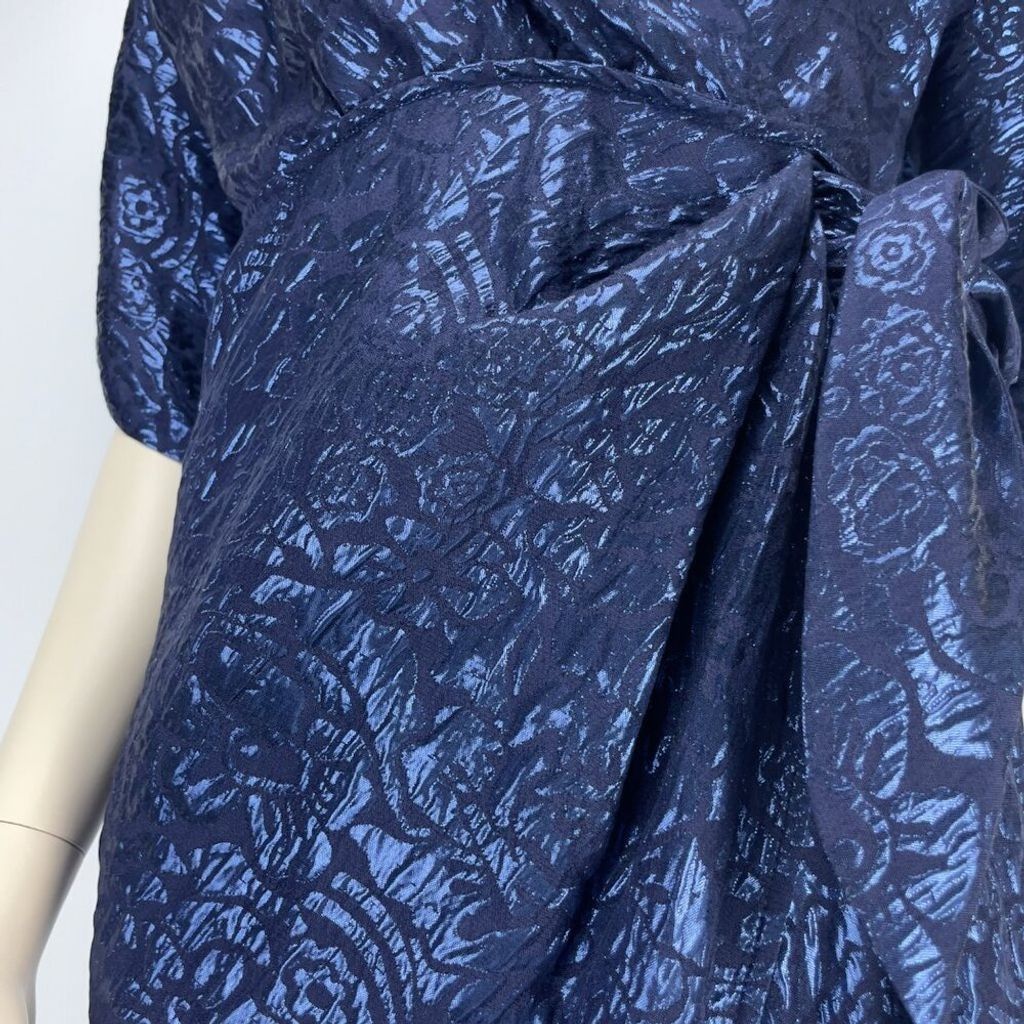 Etro ETRO 2480$ NWT Metallic Cloqué Floral Dress Royal blue IT 40 Size S / US 4 / IT 40 - 10 Thumbnail