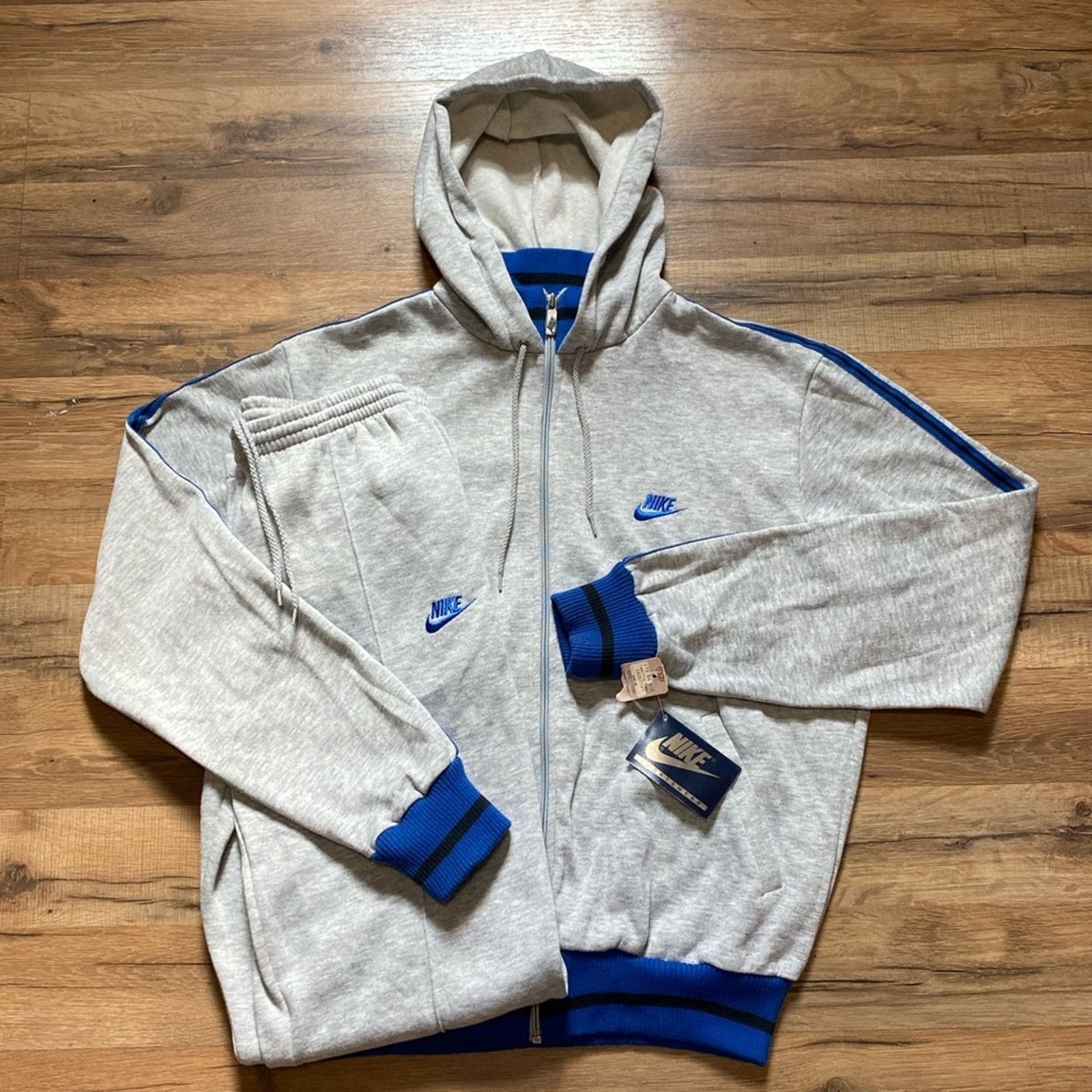Nike 80s Nike Zip Sweatshirt Sweatpants Matching Set Sweatsuit Size US M / EU 48-50 / 2 - 2 Thumbnail