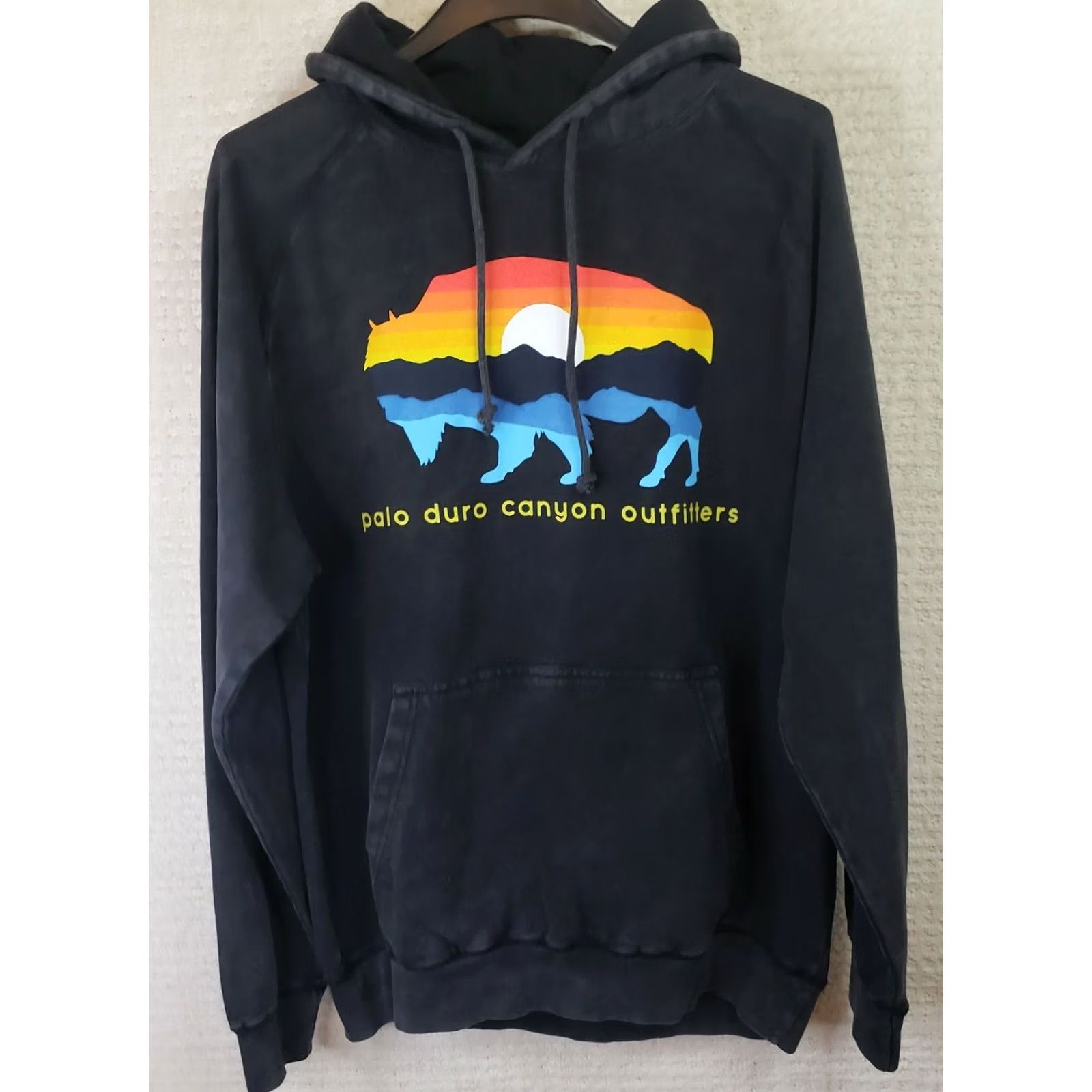 Vintage L7 Lane Seven Black Hoodie Sweatshirt Mens L Fleece Buffalo Sunset Logo Jersey Pullover Hooded Pockets All Seasons 90s Art Classic Size US L / EU 52-54 / 3 - 2 Thumbnail