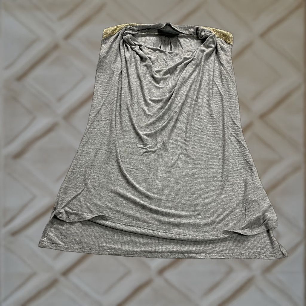Zara Zara T-Shirt Women's Small Gray Cowl Neck Sleeveless Knit Casual Top Size L / US 10 / IT 46 - 1 Thumbnail