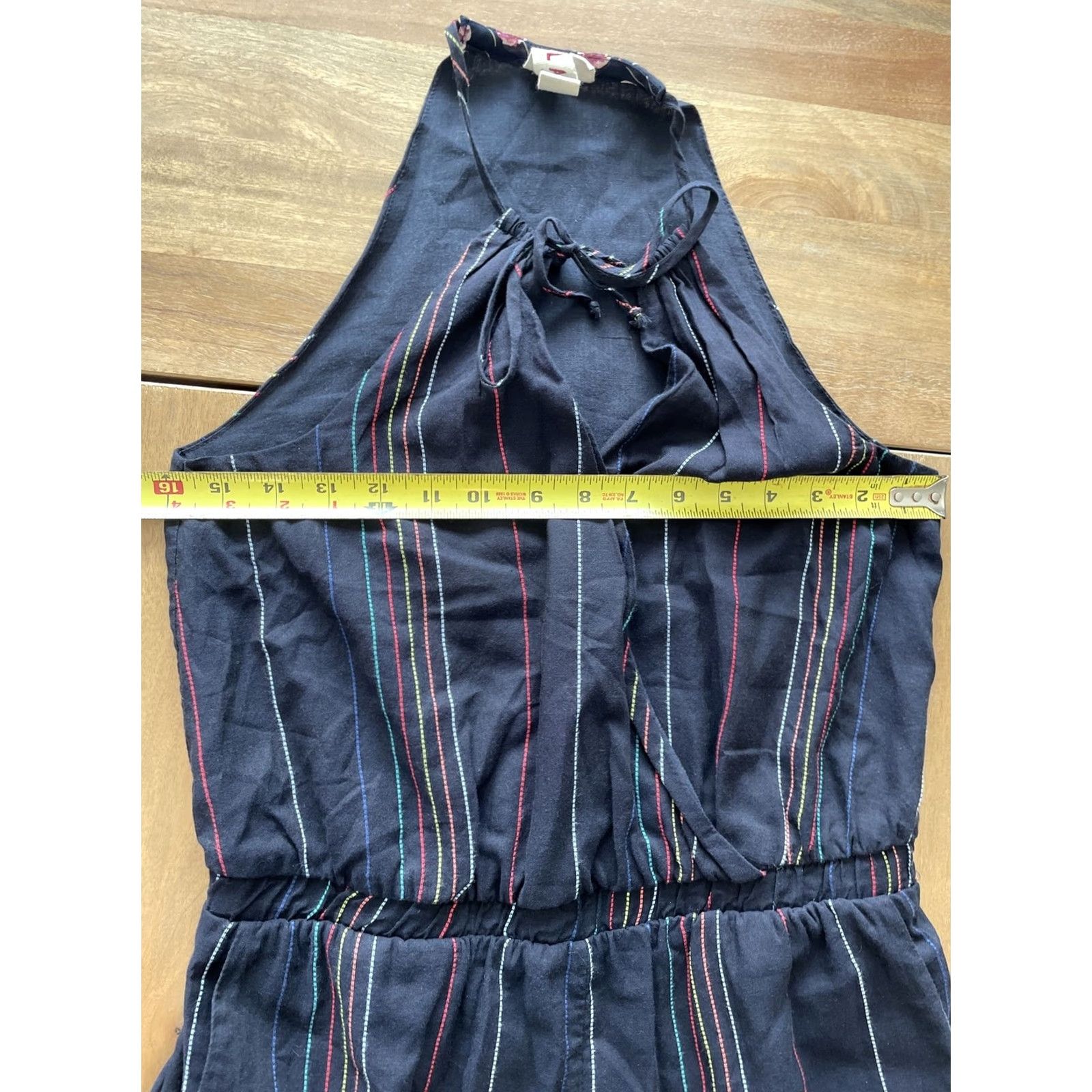 Anthropologie VINTAGE Anthropologie Dolan Left Coast Womens Striped Blue Romper Size S Made in USA Romper USA V-Neck Sleeveless Fringe Frendly? Size 28" / US 6 / IT 42 - 7 Thumbnail