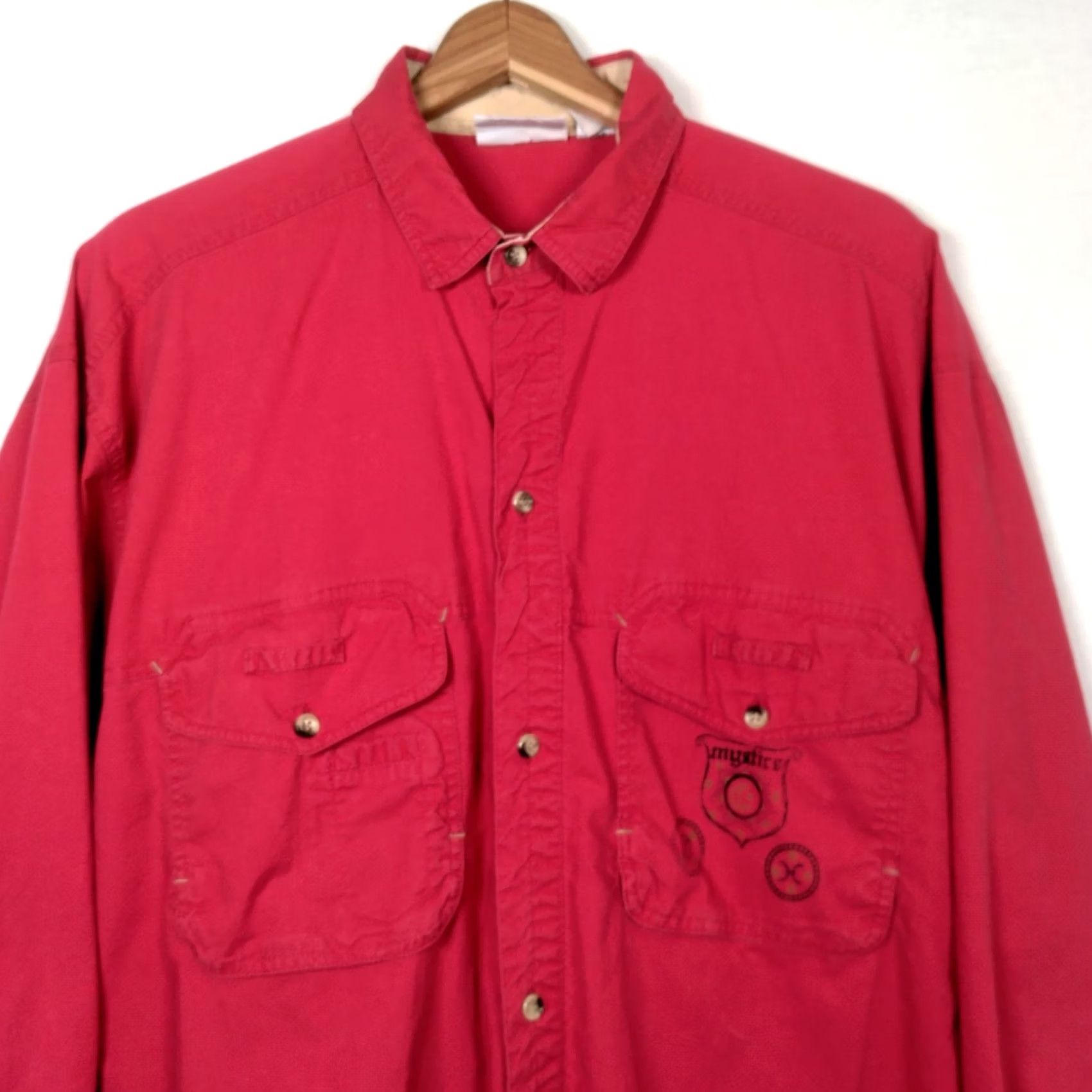 Vintage Gitano Mystirs Shirt Medium Red Button-Up Long Sleeve Vintage 1990s Retro Shirt Mens Size US M / EU 48-50 / 2 - 2 Thumbnail