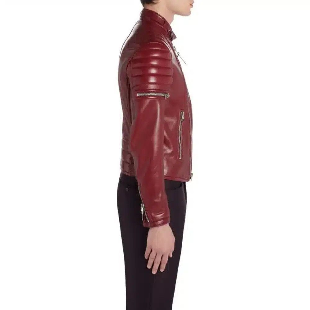 Tom Ford o1loc1c0225 LXI002 Biker Jacket in Burgandy Size US M / EU 48-50 / 2 - 4 Thumbnail