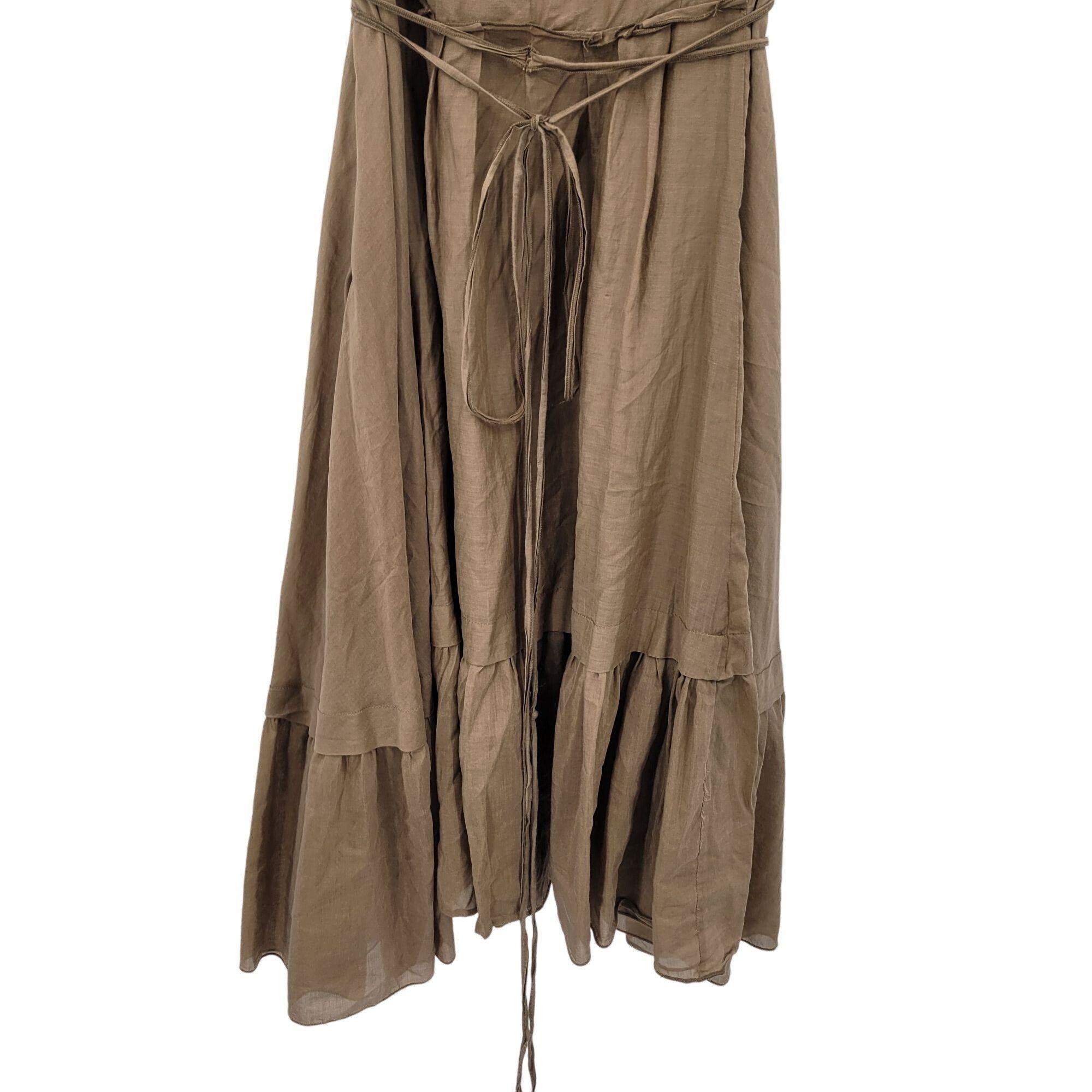 Vintage Vintage Brown Midi Peasant Dress Sz XL Silk Puff Sleeve Lett Size S / US 4 / IT 40 - 16 Thumbnail