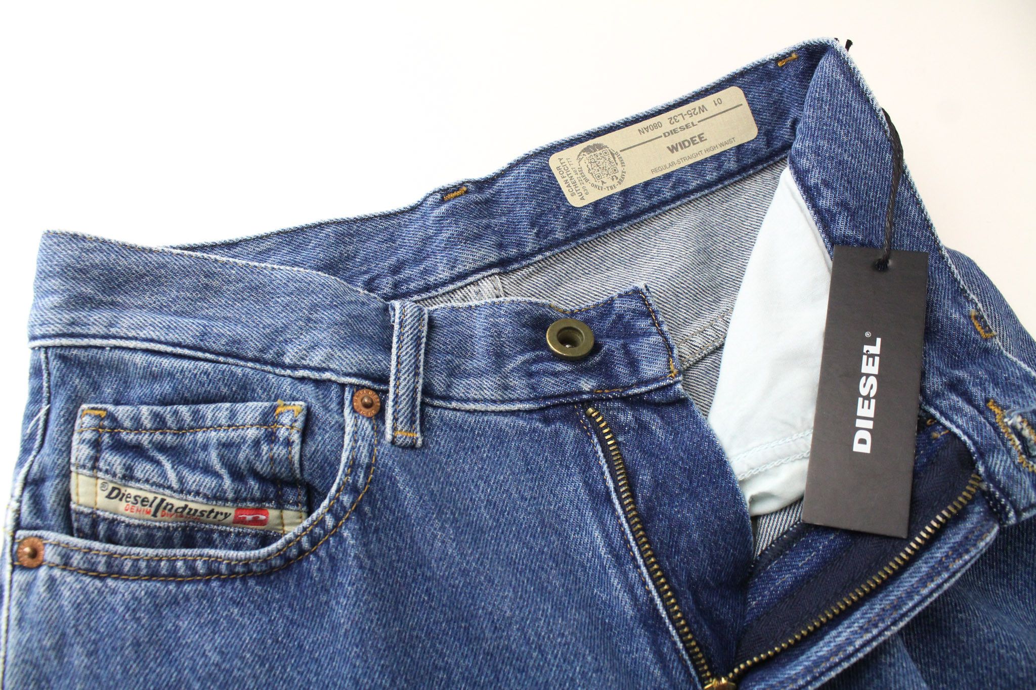 Diesel WIDEE 080AN W25/L32 Blue Cotton Jeans 71256 Size 25" / US 0 / IT 36 - 5 Thumbnail