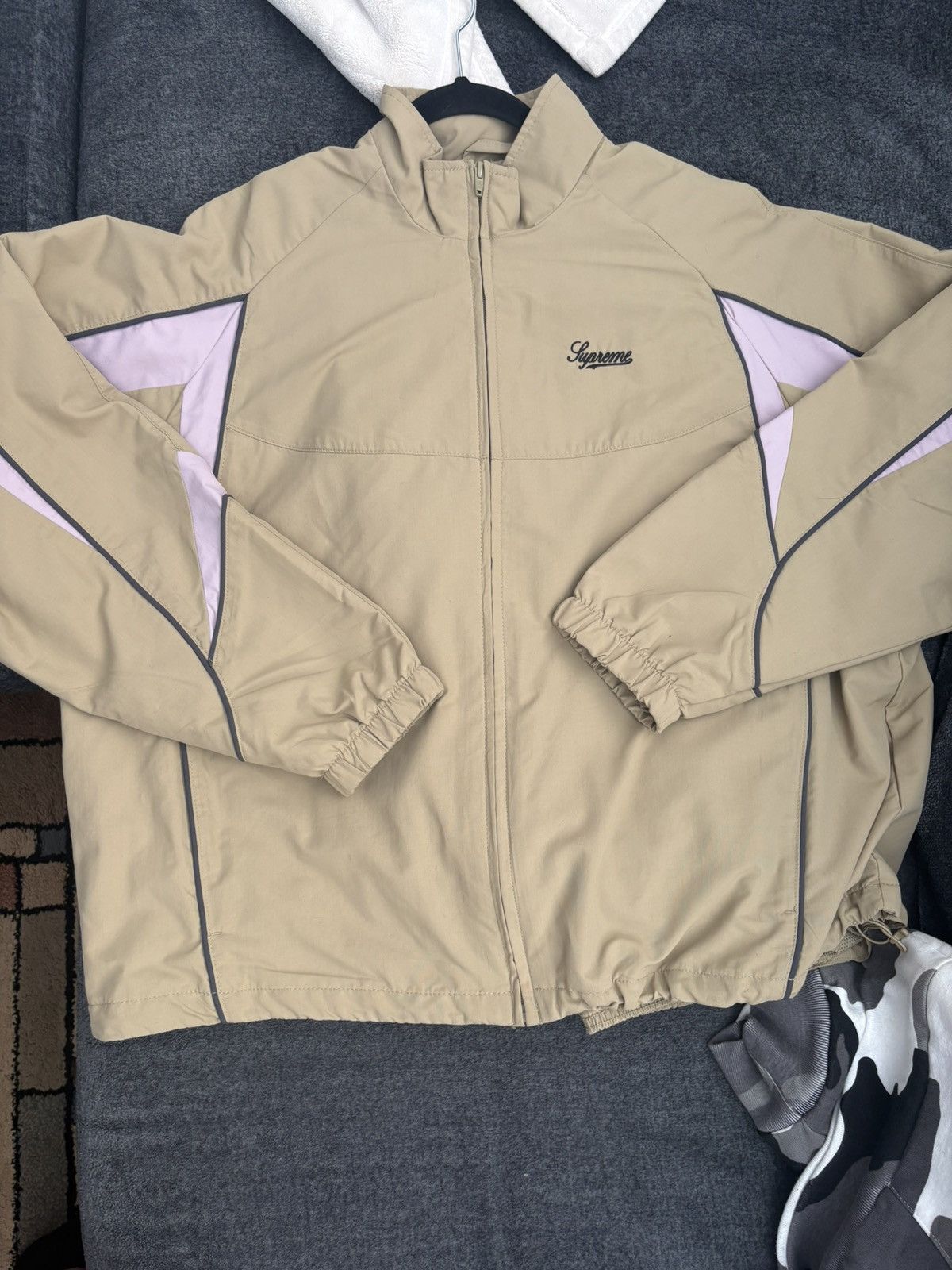 Supreme Contrast Piping Track Jacket & pants 'Tan'