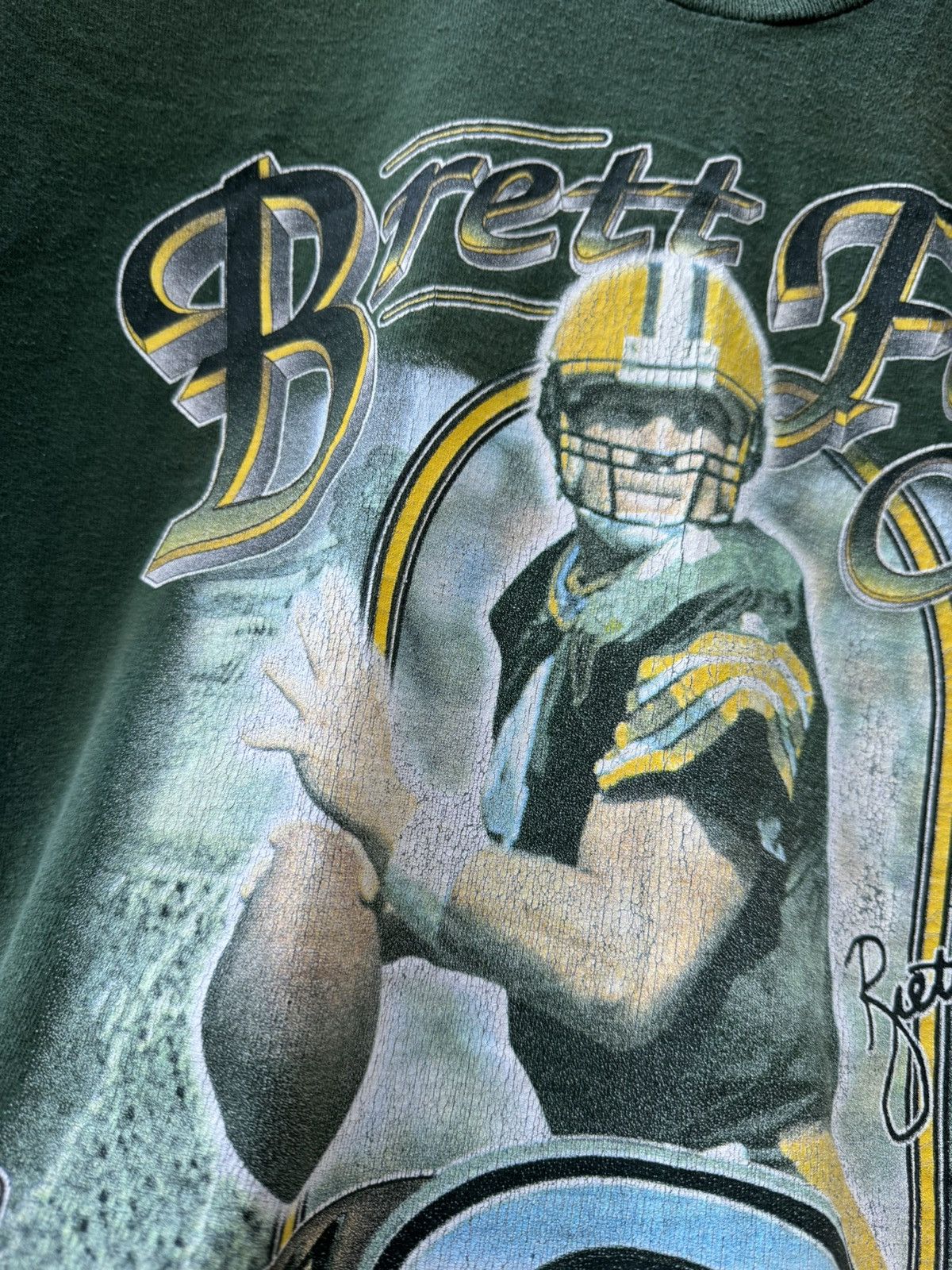 NFL × Vintage Vintage 90s Packers Brett Favre T Shirt NFL tee y2k Size US L / EU 52-54 / 3 - 6 Thumbnail