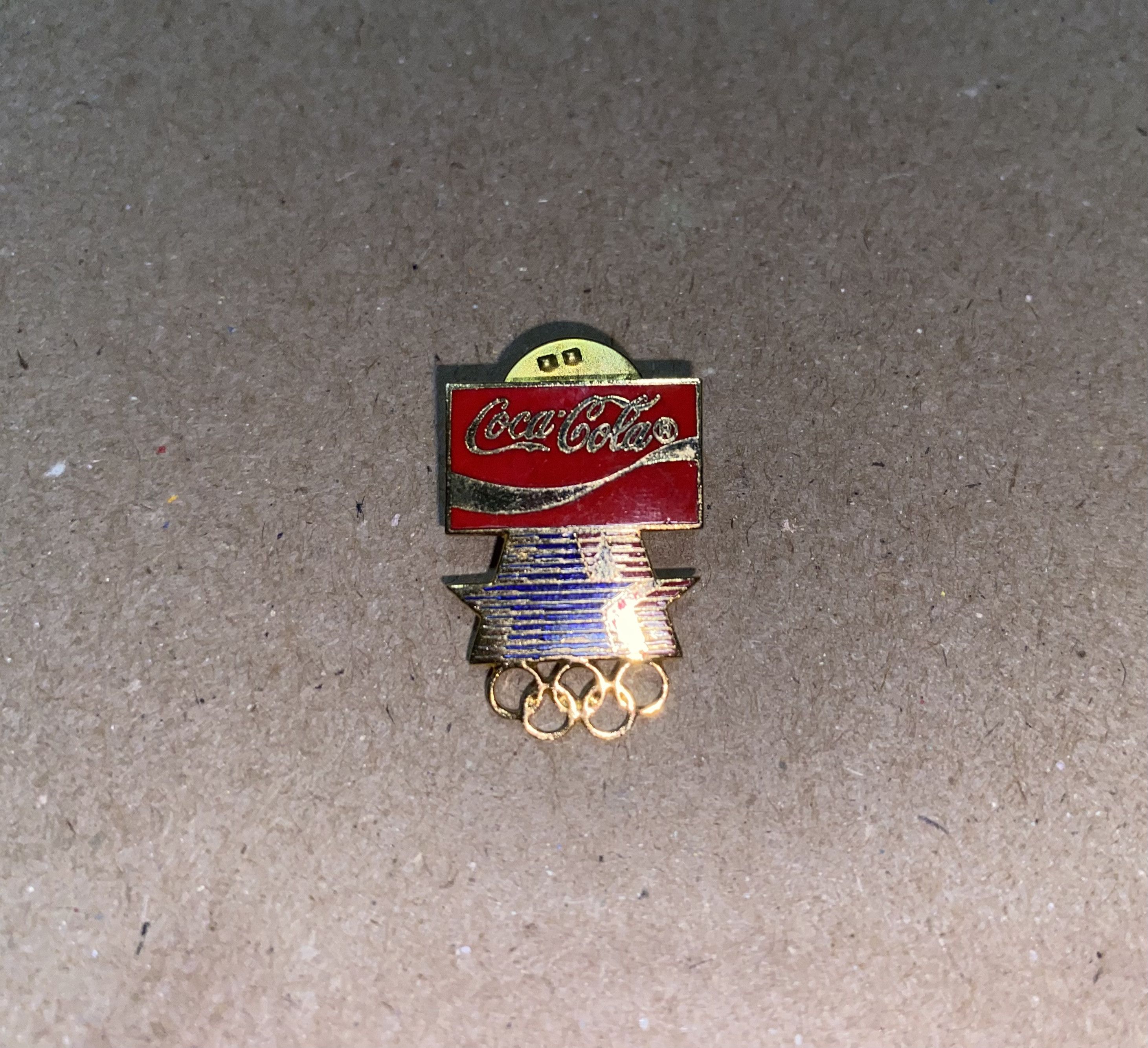USA Olympics Coca Cola COKE Soda Drink US Olympics vintage Enamel Pin USA Size ONE SIZE - 2 Thumbnail