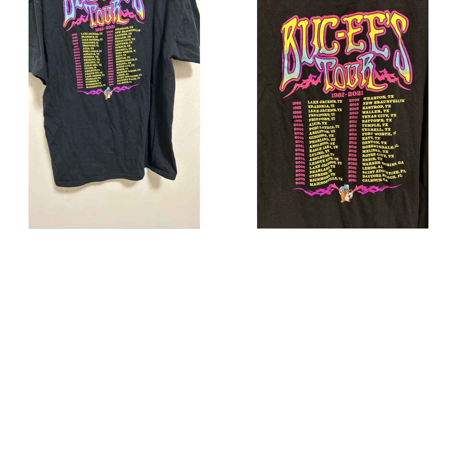 Doublet VINTAGE Buc-ees Tour 1982-2021 Double-Sided Tee Shirt Adult XL Black Mens Size US XL / EU 56 / 4 - 8 Thumbnail