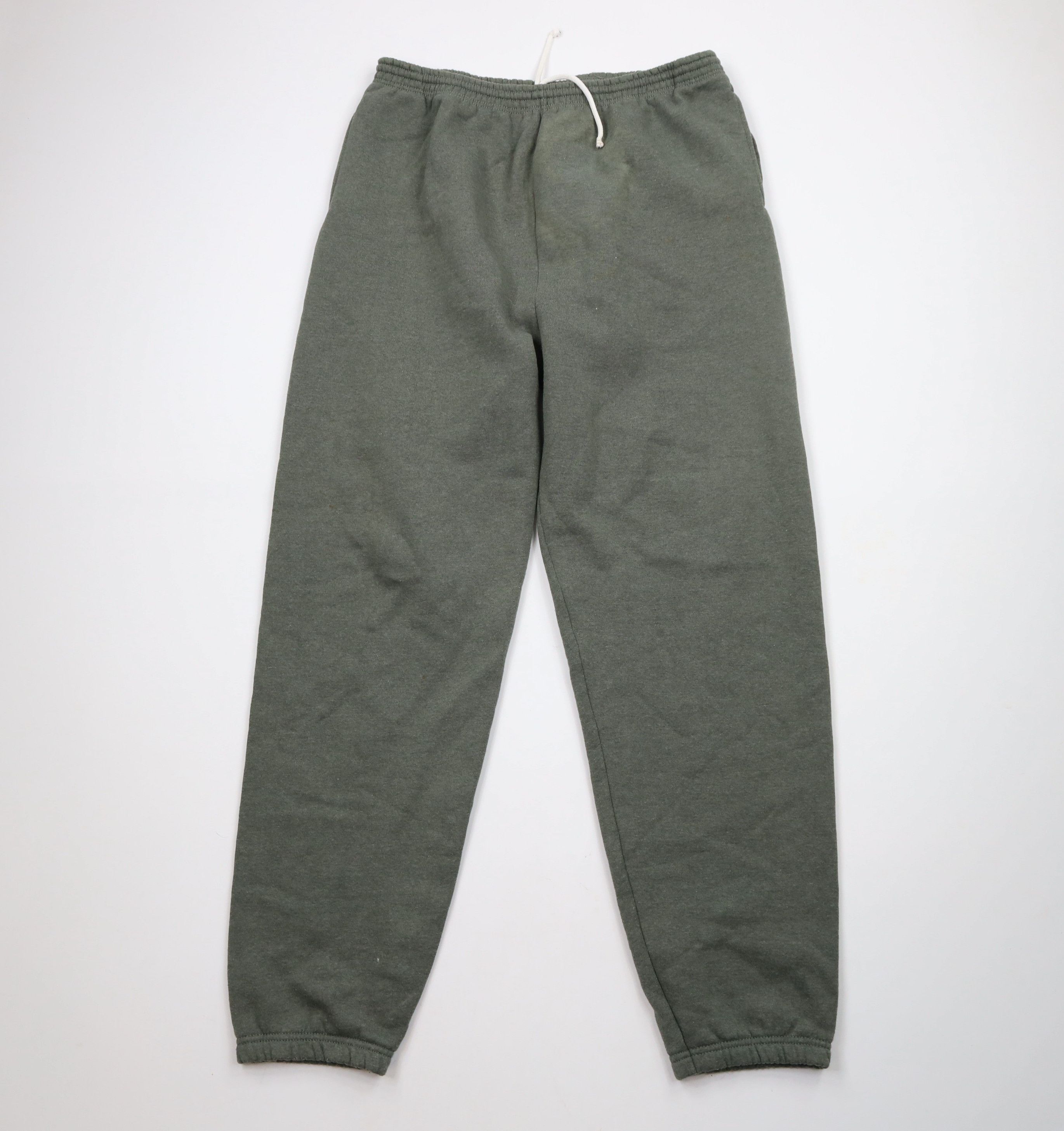 Vintage Vintage 90s Streetwear Blank Heavy Sweatpants Joggers Green Size US 38 / EU 54 - 1 Thumbnail