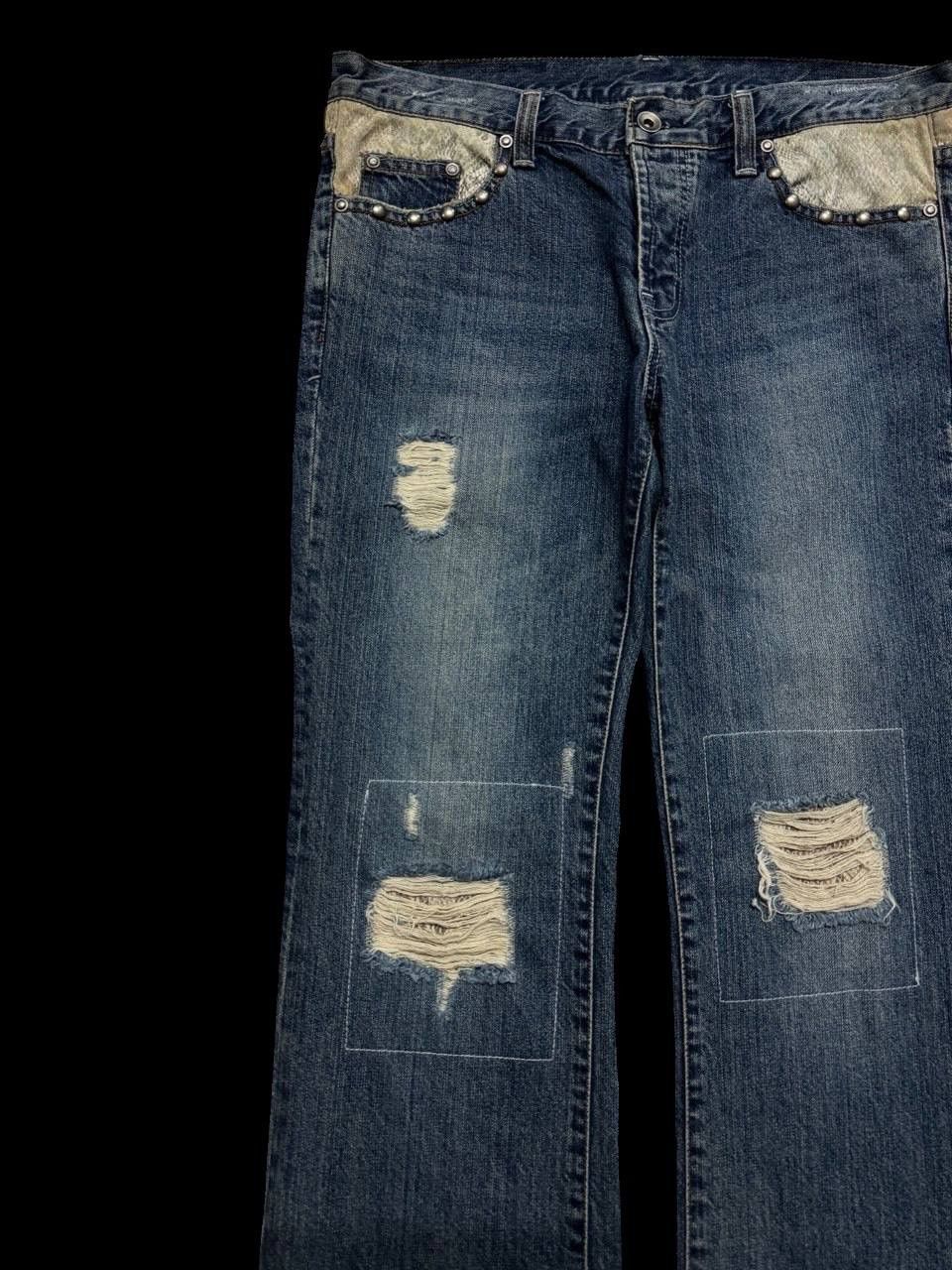Other FLARE Japanese Rare Distress Snake Skin Studded Insane Jean Size US 32 / EU 48 - 4 Thumbnail