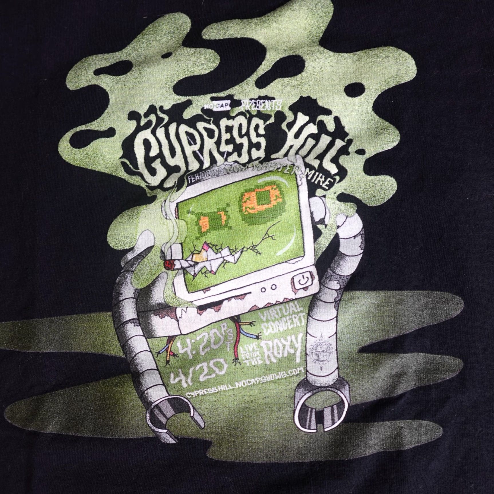 Gildan Cypress Hill Shirt Medium Black Live from The Roxy Scuba Steve 4/20 2021 Shirt Mens M Black Graphic Print T-Shirt Gildan 5000 Size US M / EU 48-50 / 2 - 2 Thumbnail