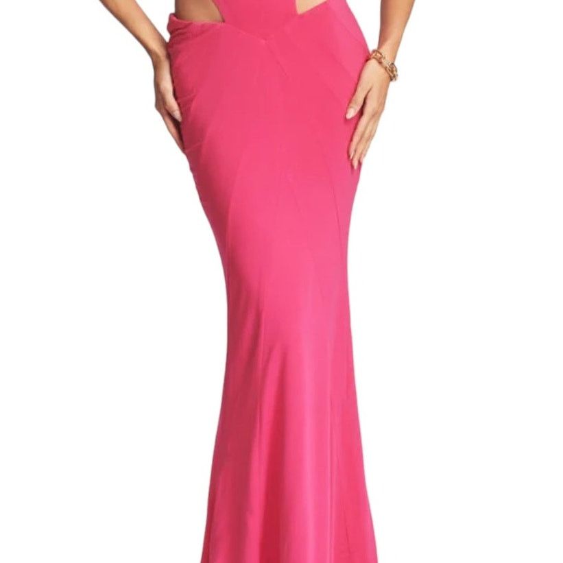 Retrofete NEW BNWT Retrofête Giada Pink Mermaid Maxi Dress XXS Cutout Size XXS / US 00 / IT 34 - 16 Thumbnail