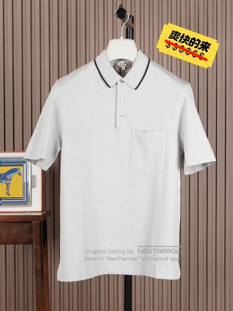 Hermes Hermes Men's Light Bean Color Short Sleeve Polo Shirt Size US S / EU 44-46 / 1 - 1 Thumbnail