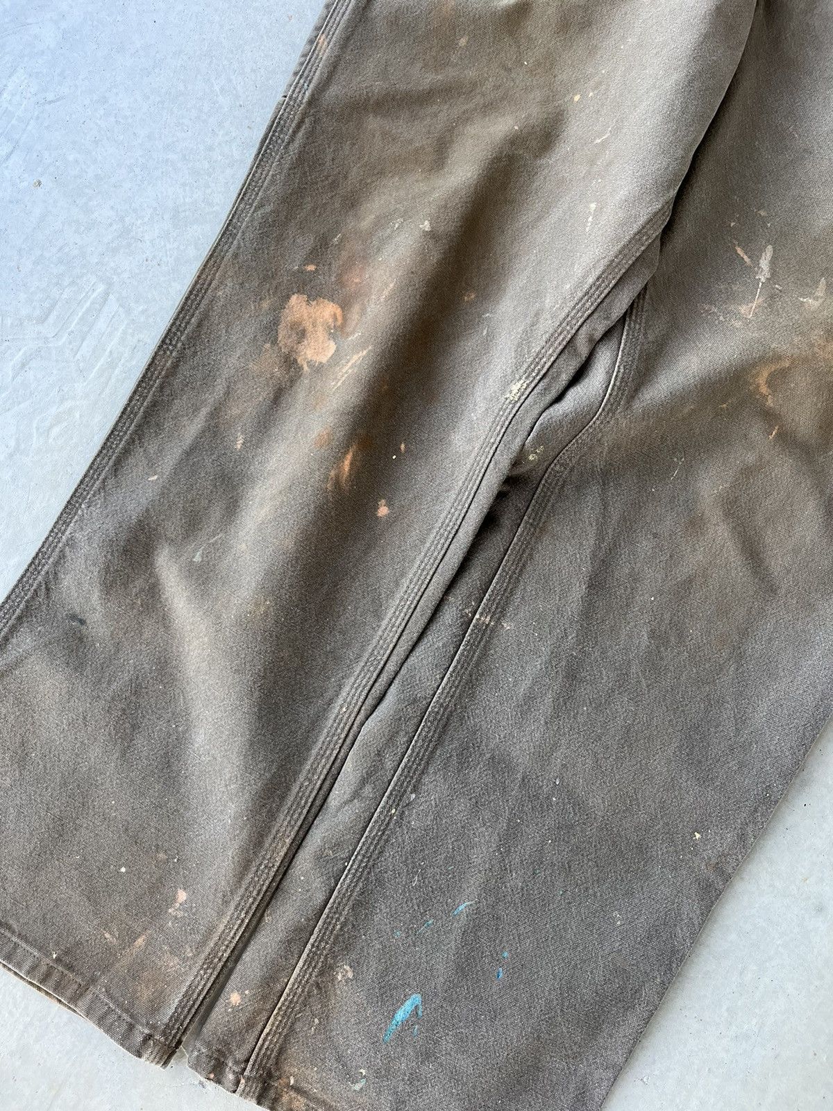 Carhartt Vintage 00s Carhartt Brown Paint Splattered Workwear Pants Size US 36 / EU 52 - 4 Thumbnail