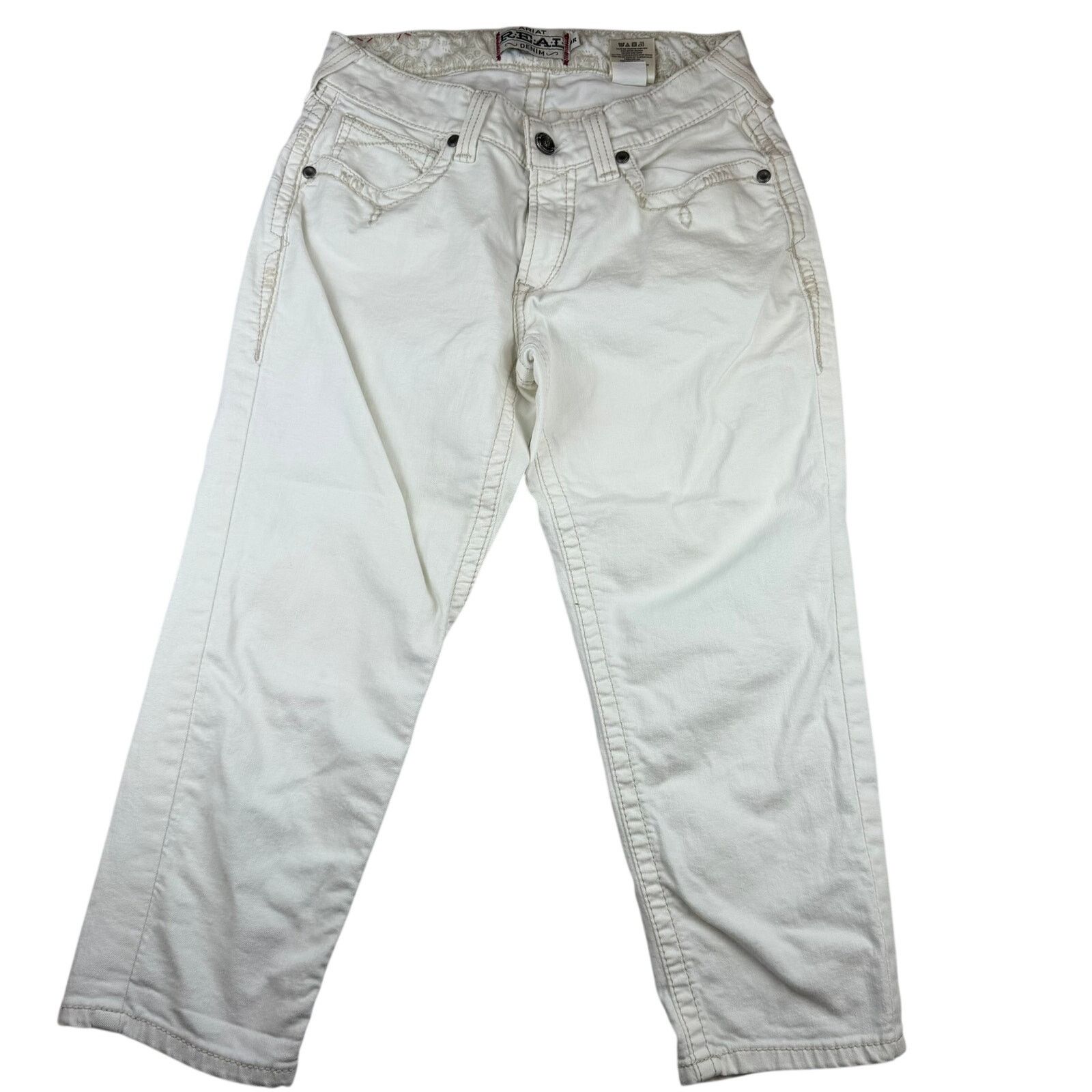 Ariat Ariat REAL Denim White Jeans Women's Size 30R Size 30" / US 8 / IT 44 - 3 Thumbnail