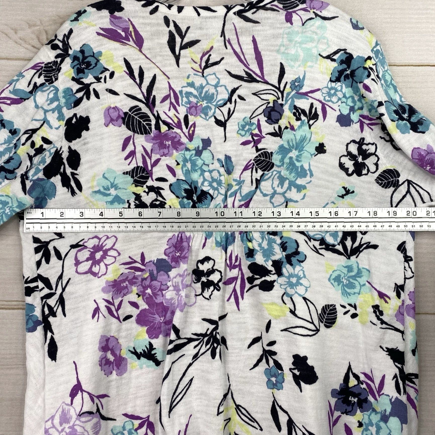 Vintage CJ Banks Cardigan Sweater Womens XL White Floral Open Front NWT Duster Artsy Open Front Casual Knit Shirt? Size XL / US 12-14 / IT 48-50 - 5 Thumbnail