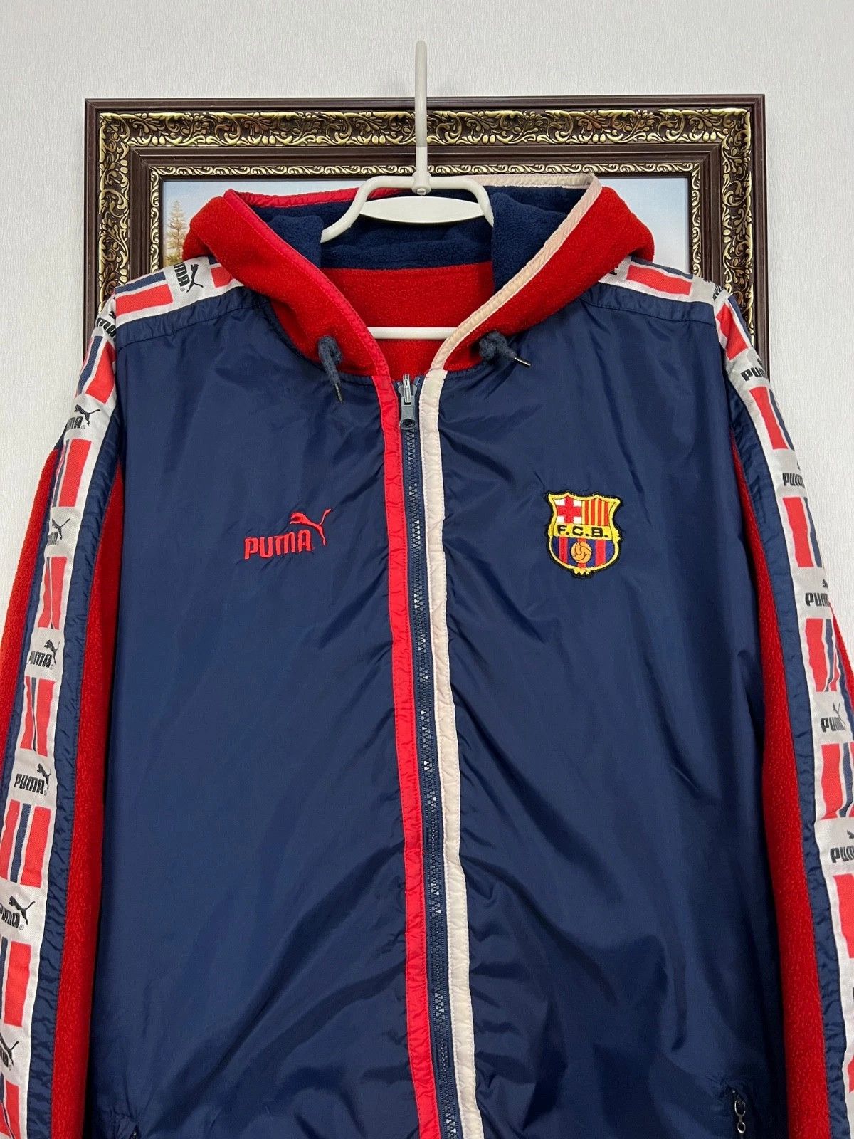 Puma Vintage 90's Puma Barcelona Polar Jacket Two Sided Rare Size US XL / EU 56 / 4 - 2 Thumbnail
